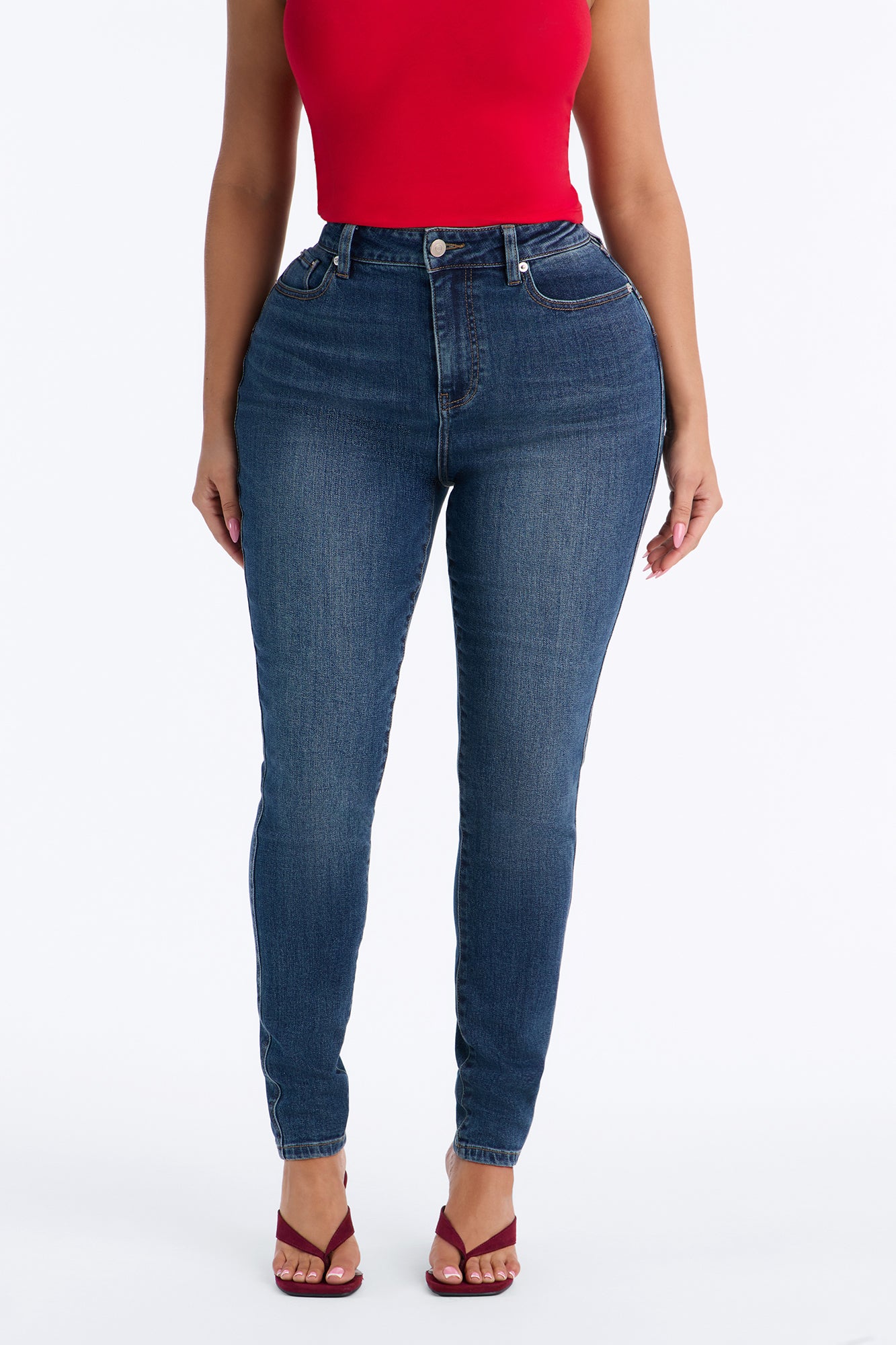 Charlotte Curvy High Rise Skinny Jeans - Dark Wash