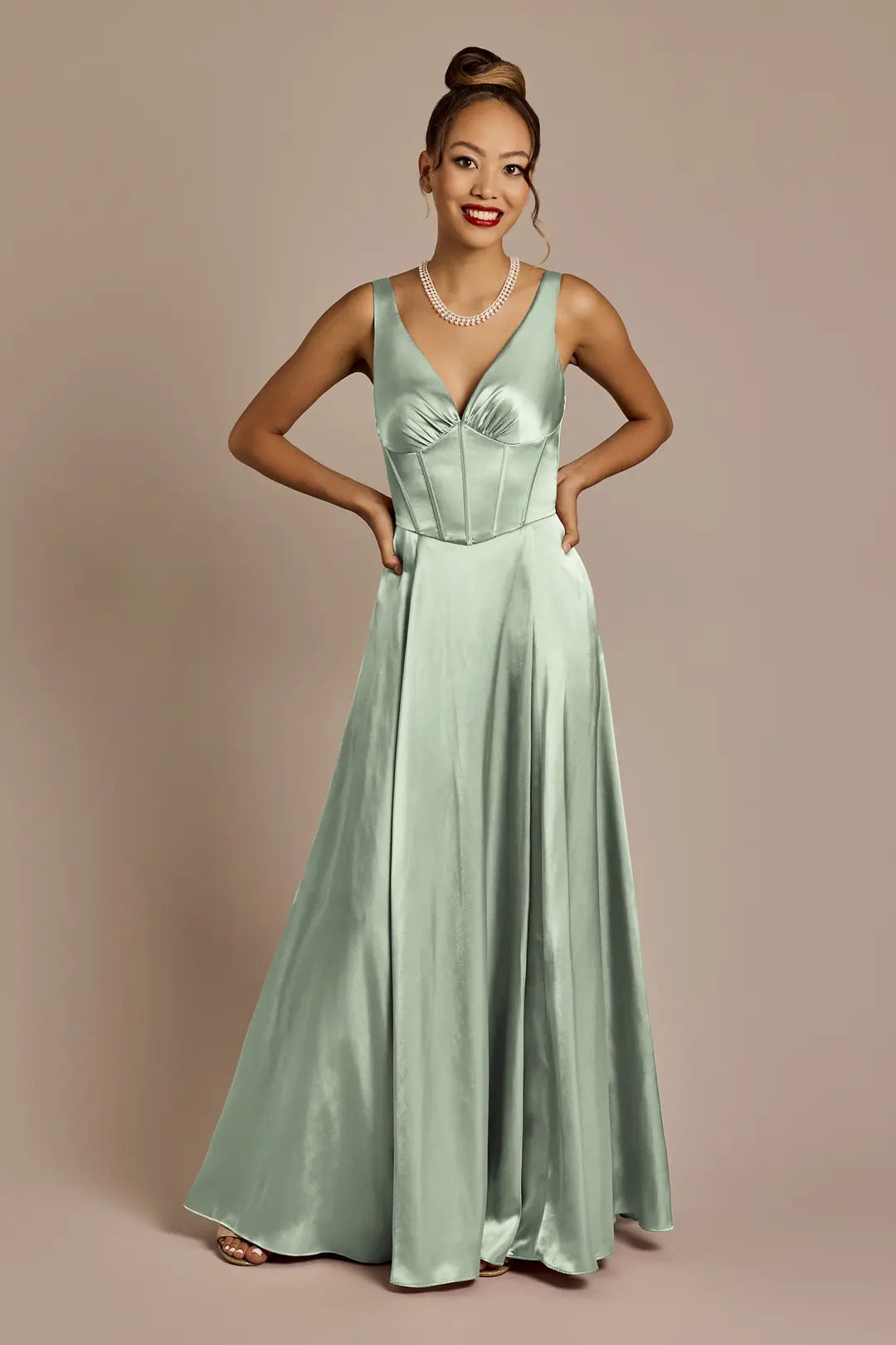 Charmeuse Corset Bodice Tank Dress