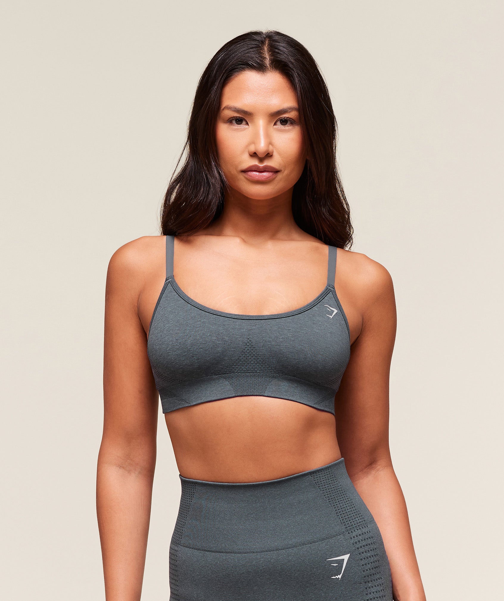 Gymshark Vital Seamless Minimal Sports Bra - Strong Grey/ Marl