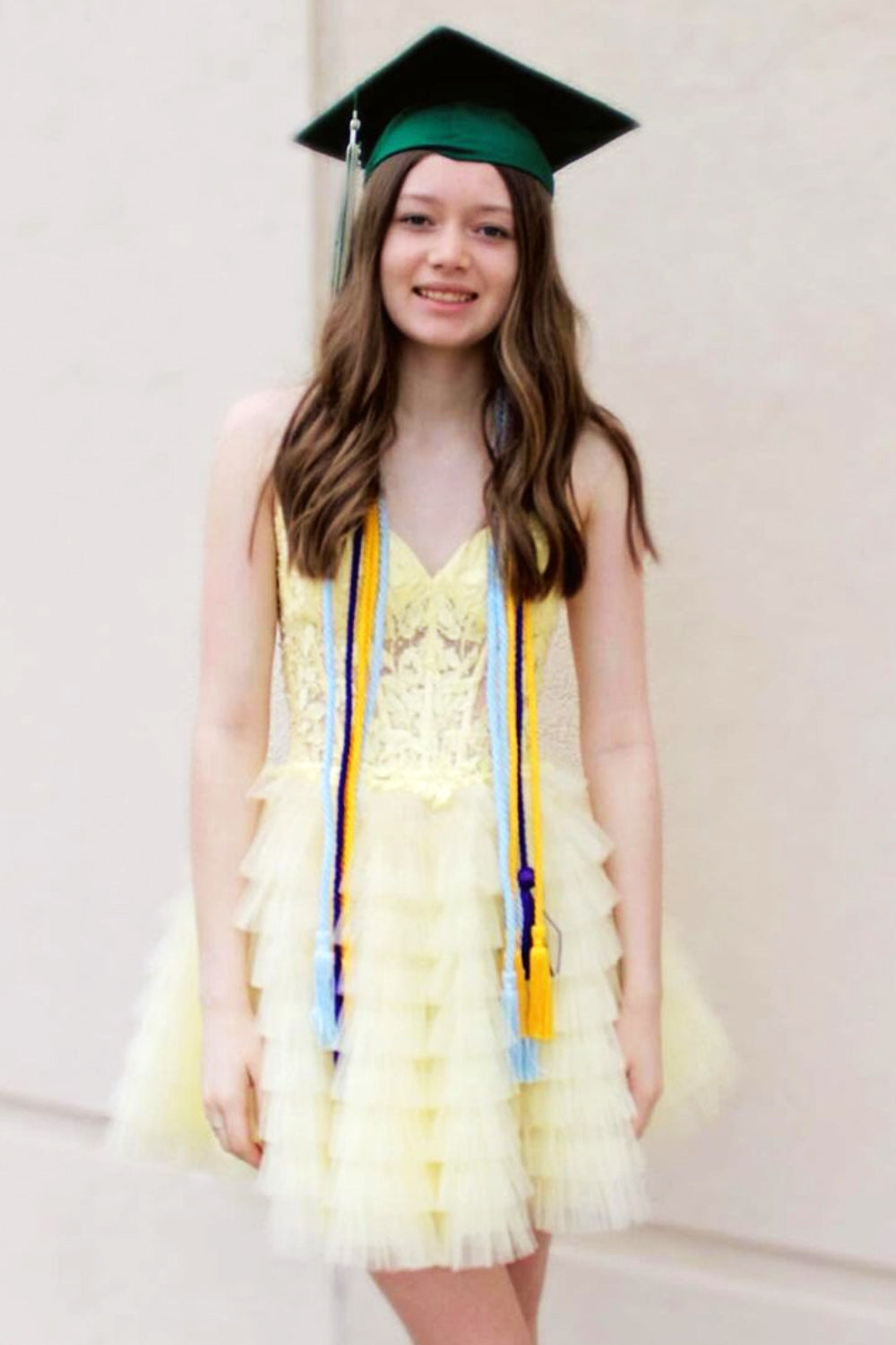 Lemon Yellow A Line Corset Ruffled Short Homecoming Dress/Mini Dress