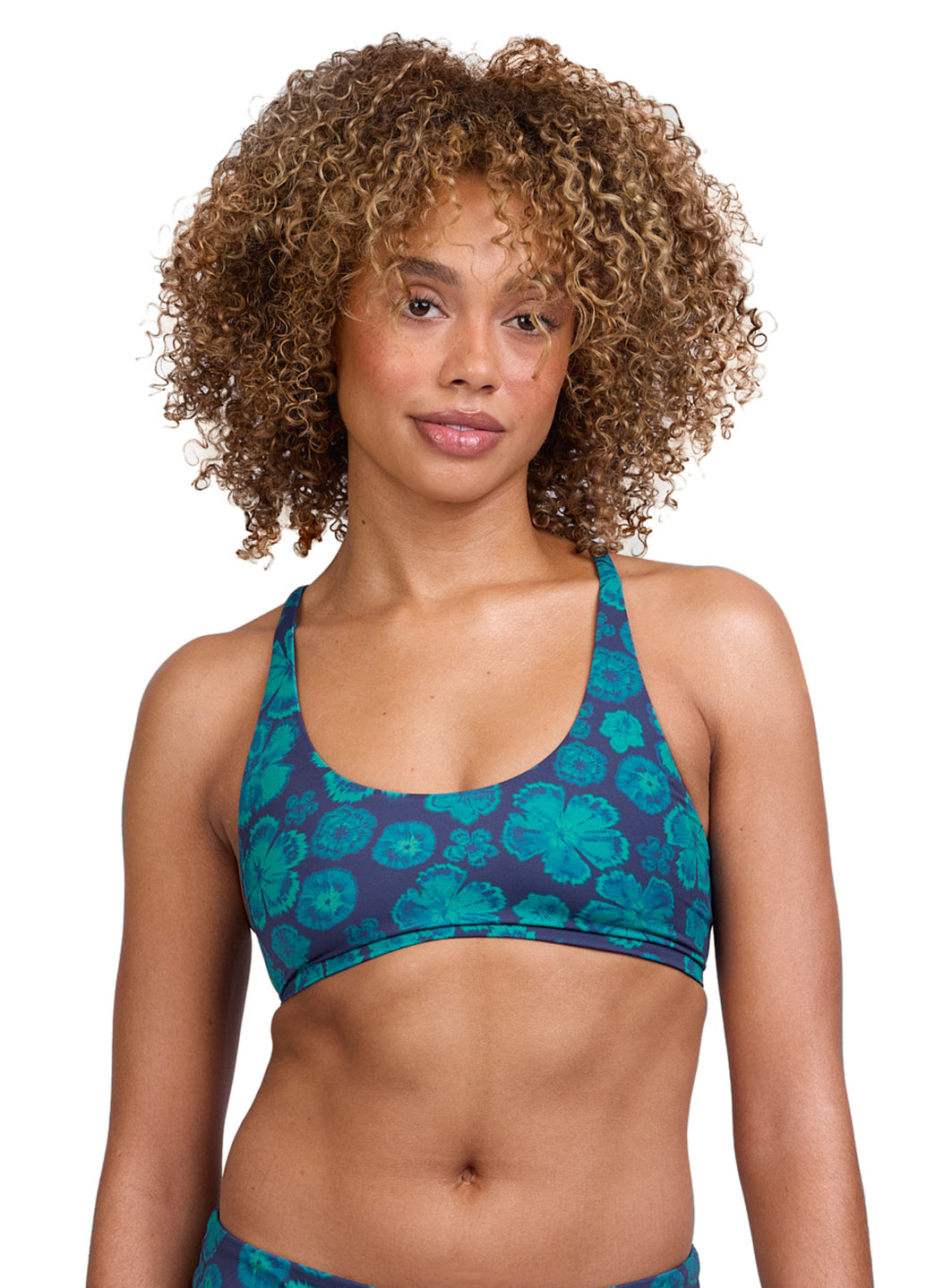 JOLYN Women's Blake Moon Flower Tie-Back Bikini Top
