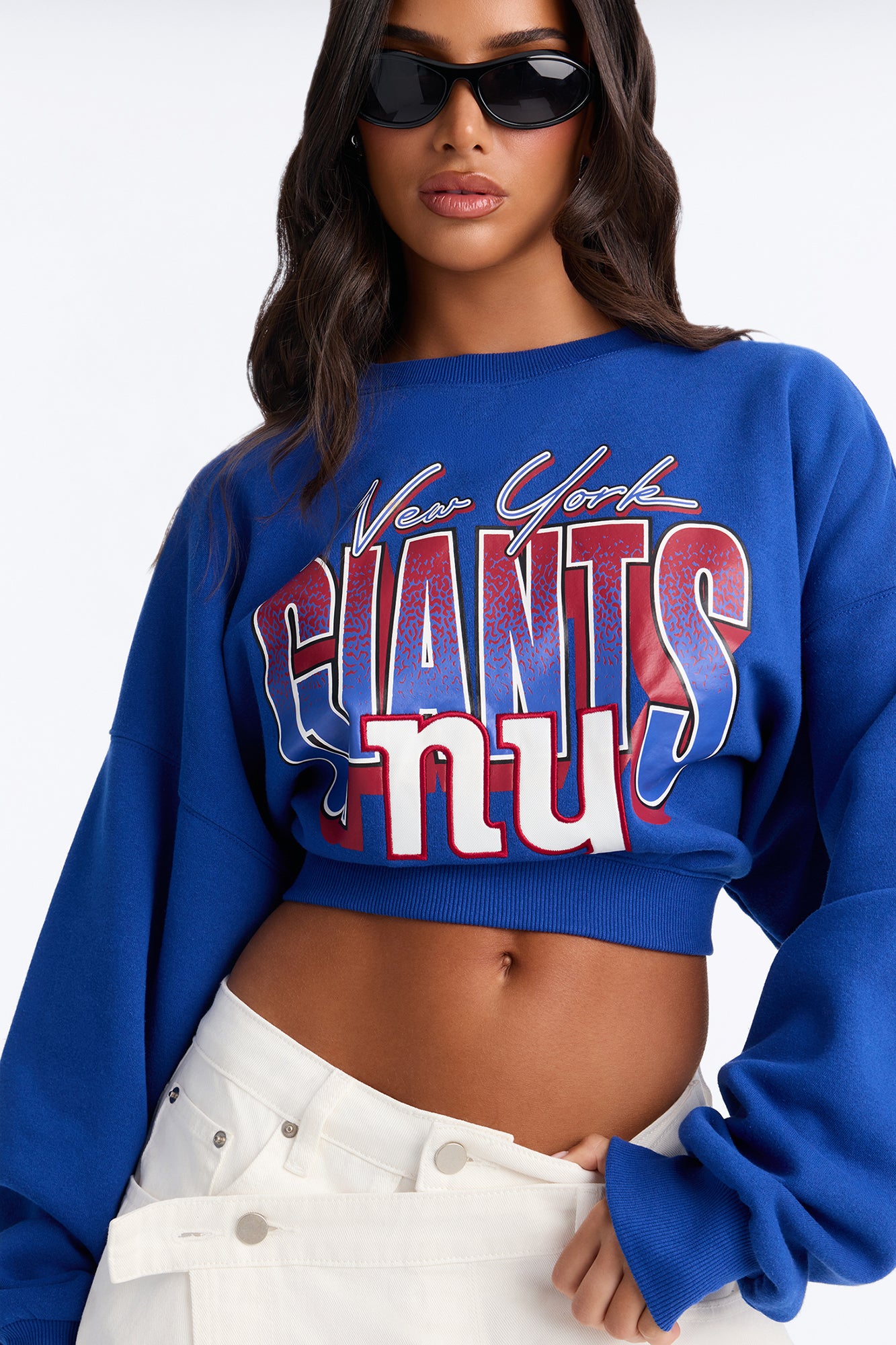 NFL Giants Curved Hem Sweatshirt - Blue
