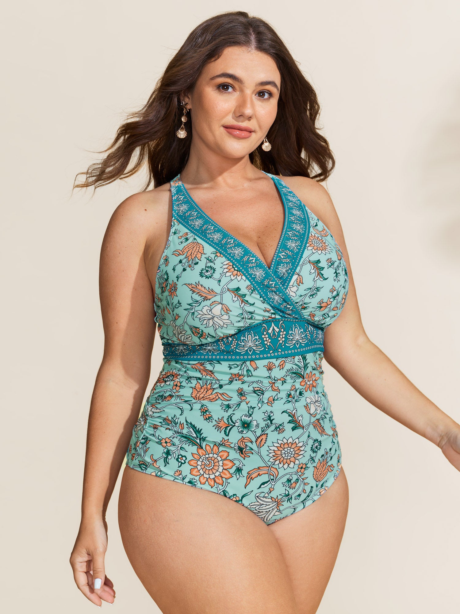 Floral Print Adjustable Tummy-Control One-Piece Swimsuit