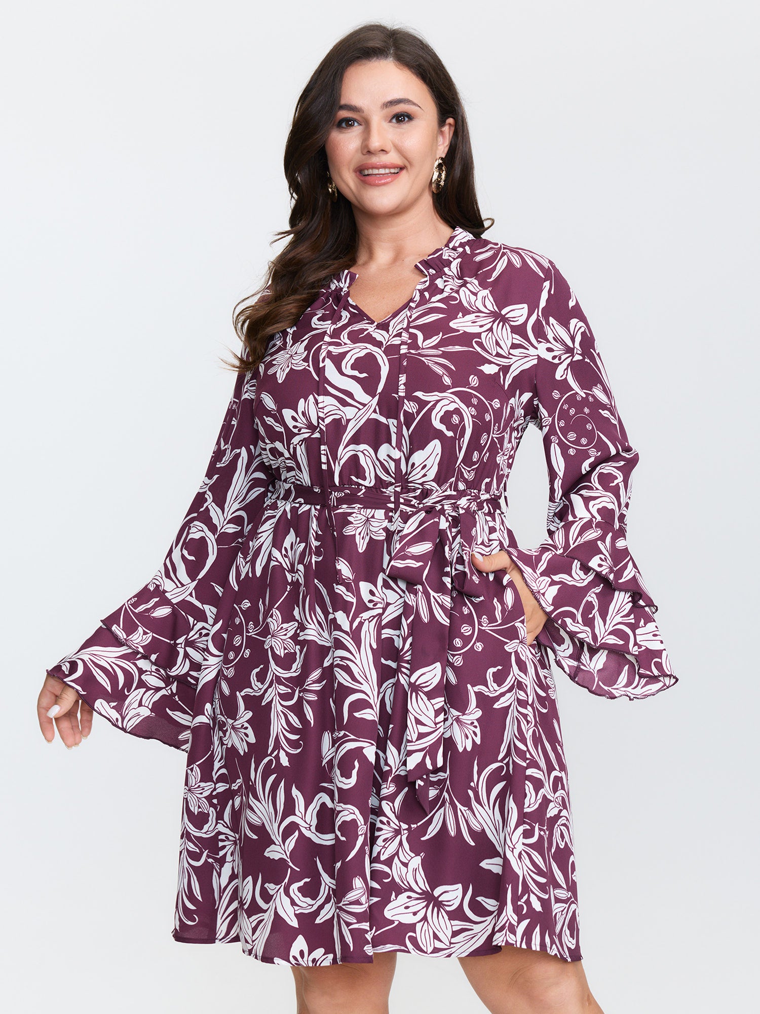 Retro Floral Print A-Line Mini Dress