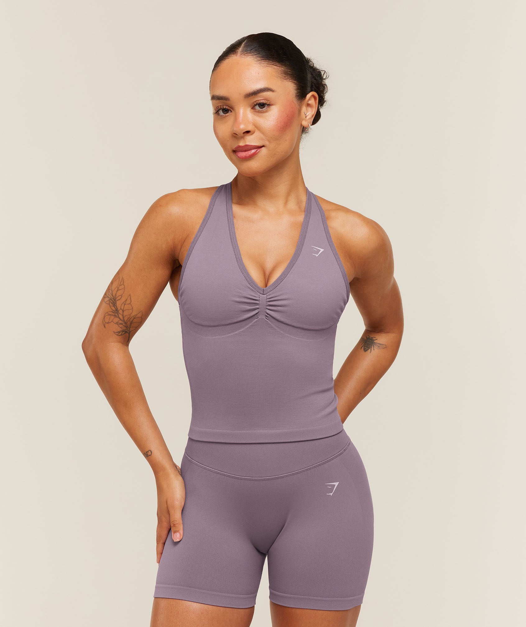 Gymshark Lift Seamless Tank with Shelf - Dusk Purple