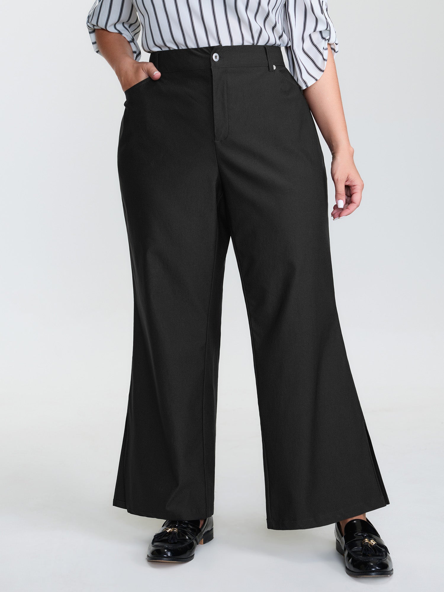 Stretchy Split Hem Bootcut Pants