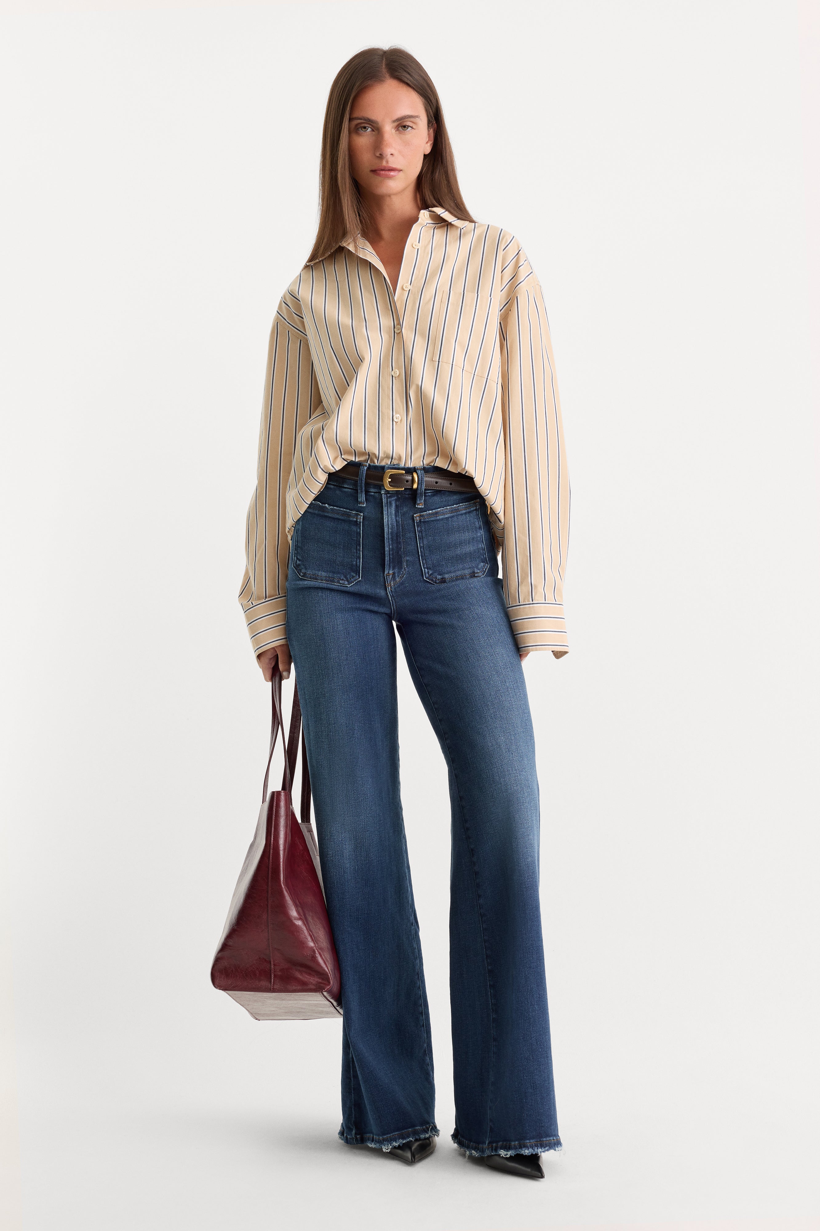 SOFT TECH GOOD WAIST PALAZZO JEANS|INDIGO511