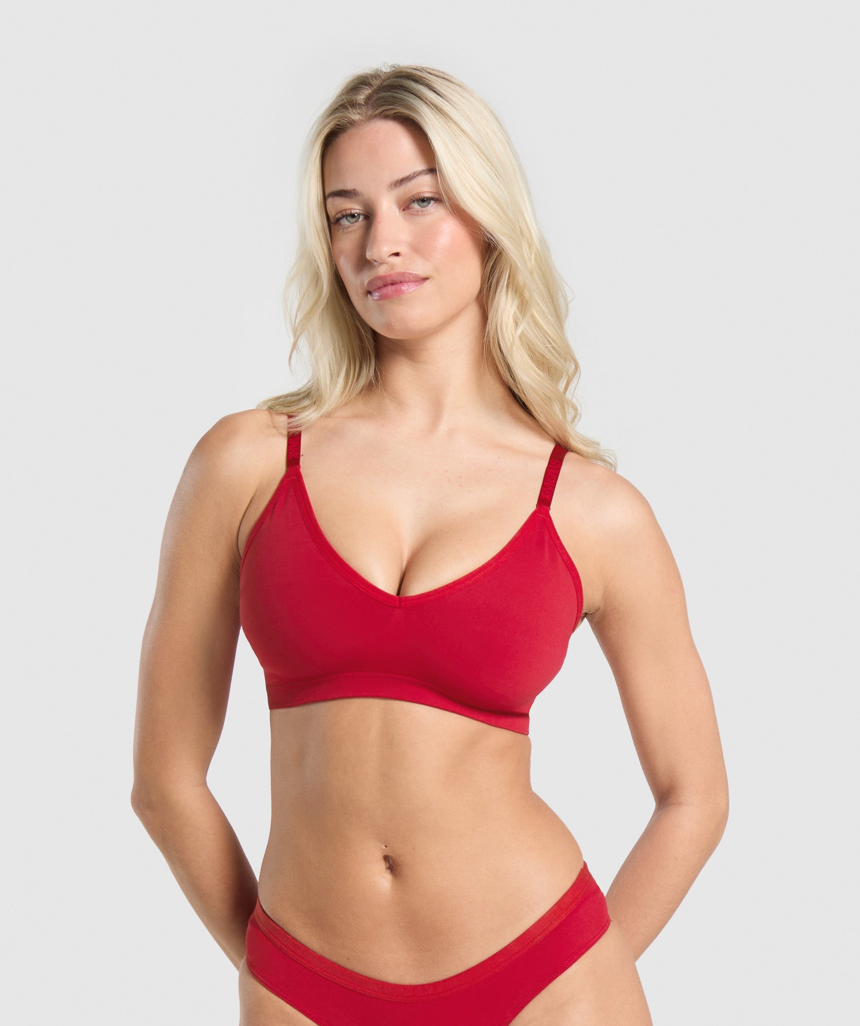 Gymshark Seamless V Neck Bralette - Carmine Red