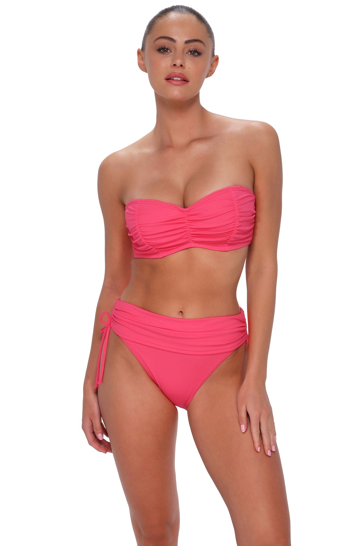 Sunsets Posy Pink Crepe Loretta Bandeau Top
