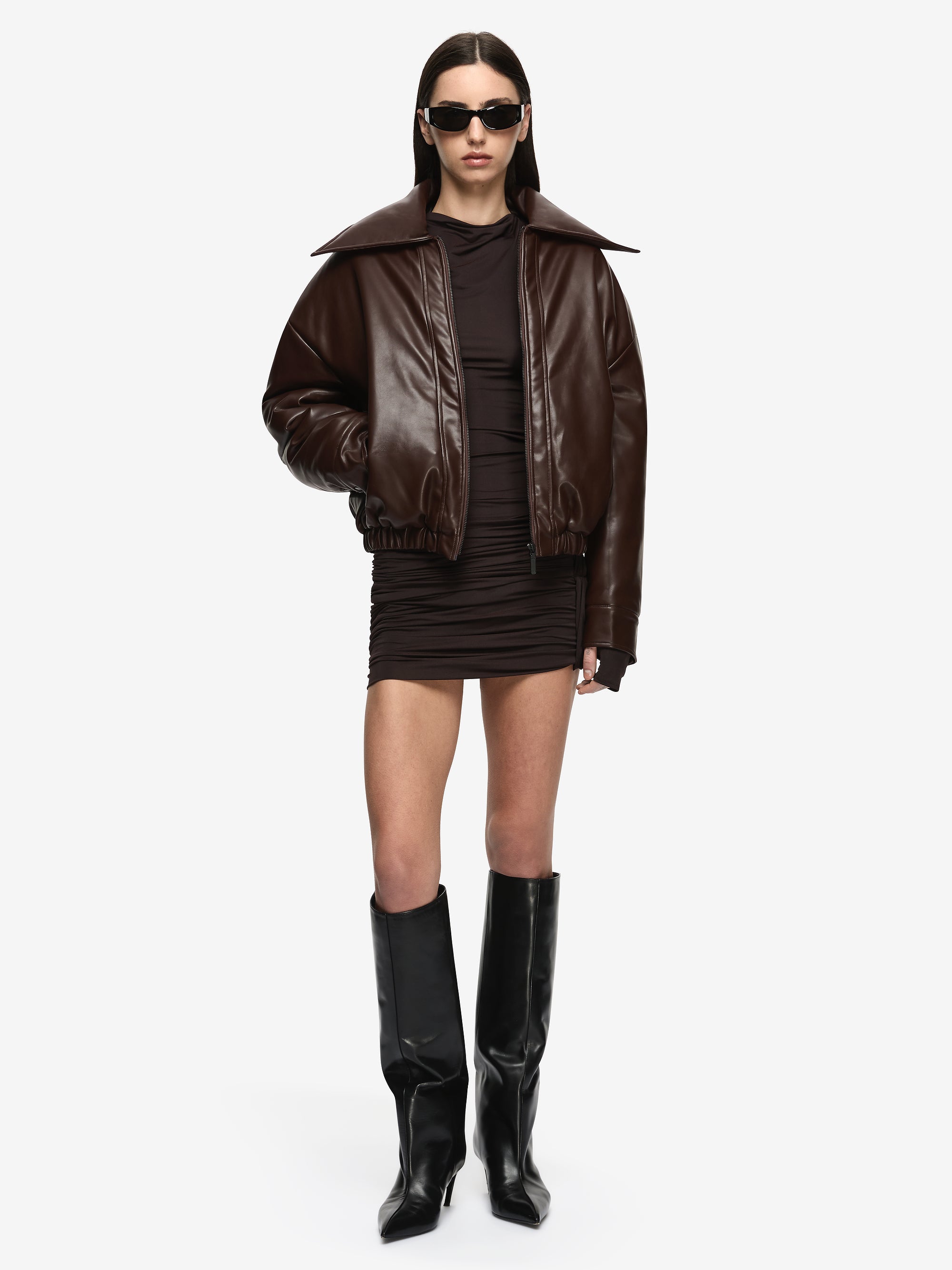 DENA OVERSIZED JACKET - DARK CHOCOLATE