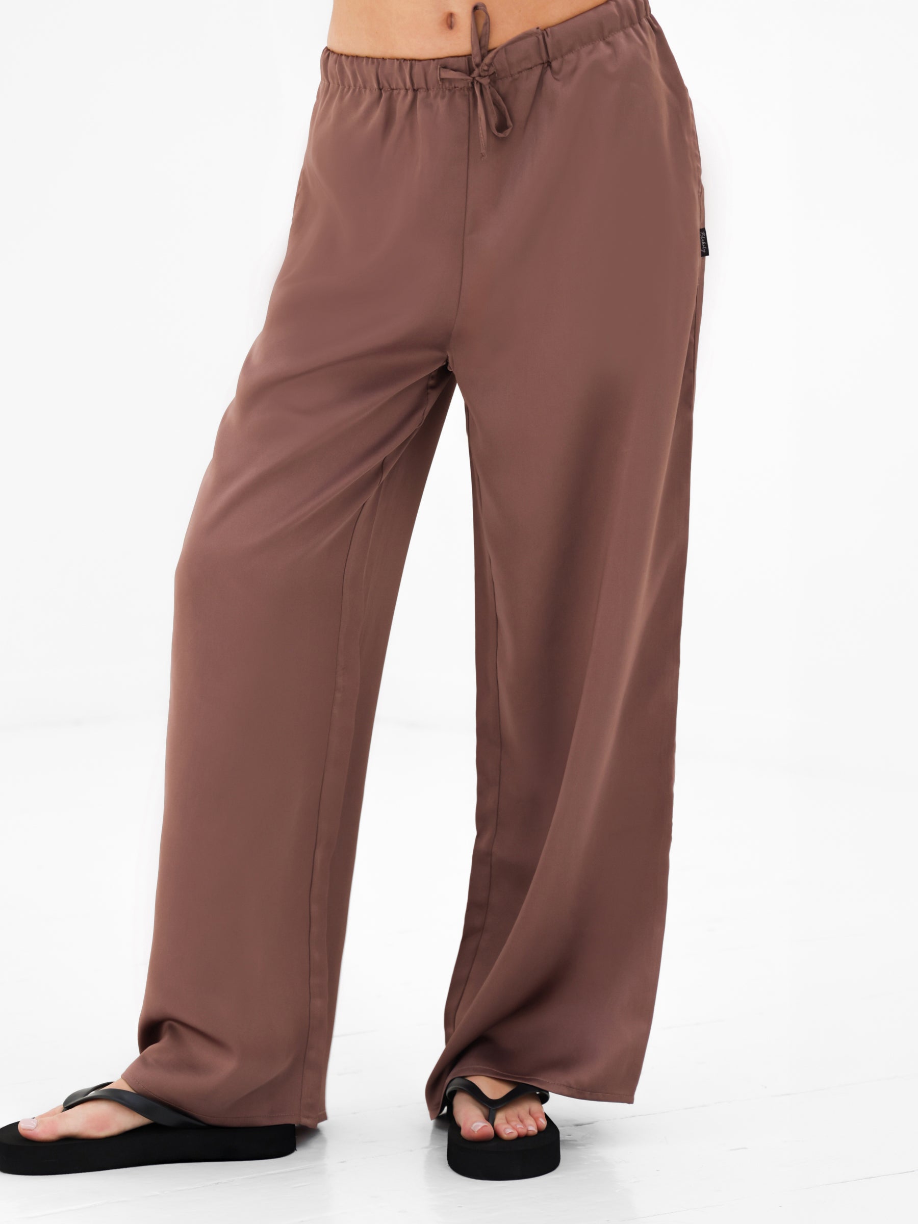 Thalia Satin Trousers - Mauve
