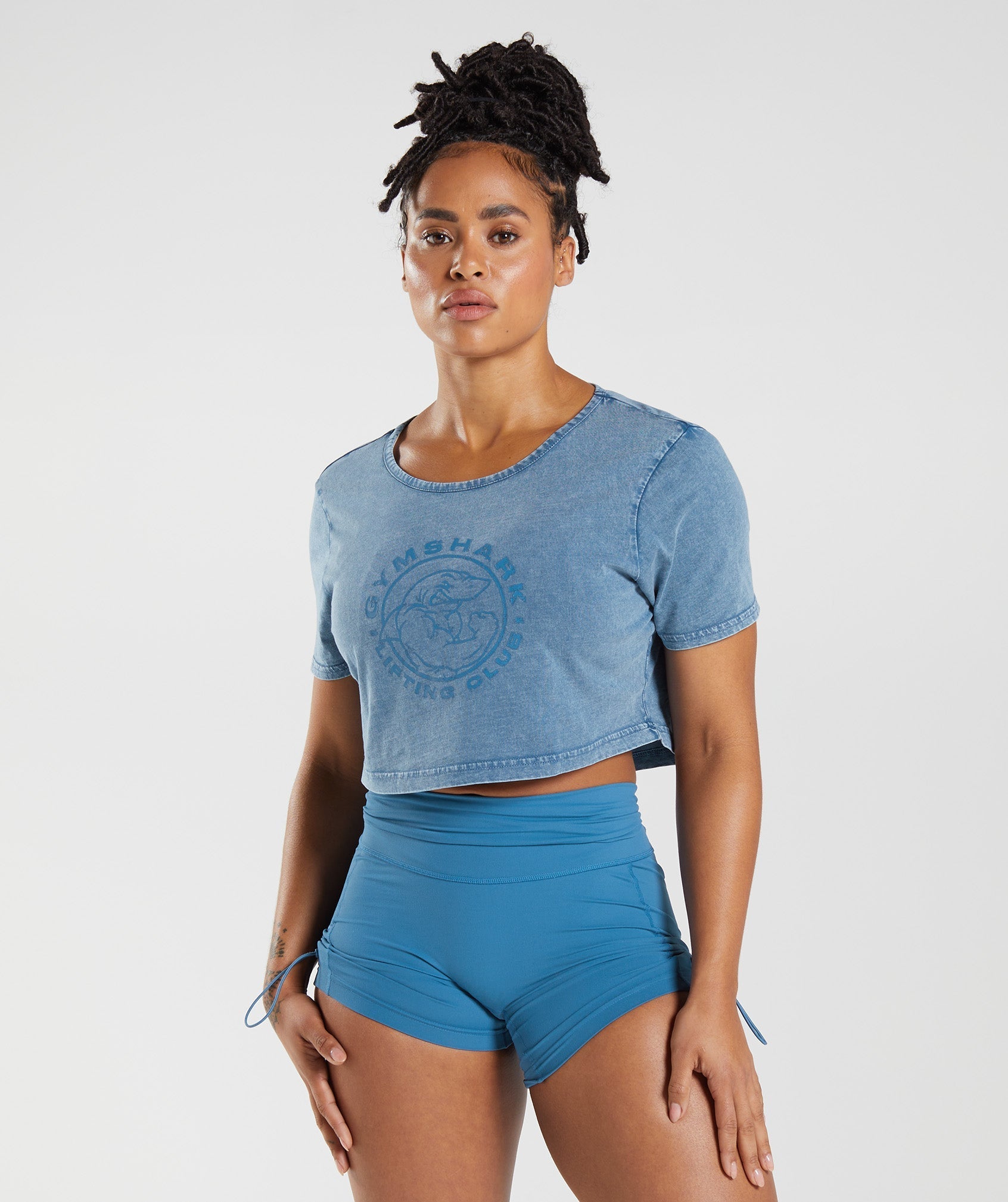 Gymshark Legacy Crop Top - Lakeside Blue