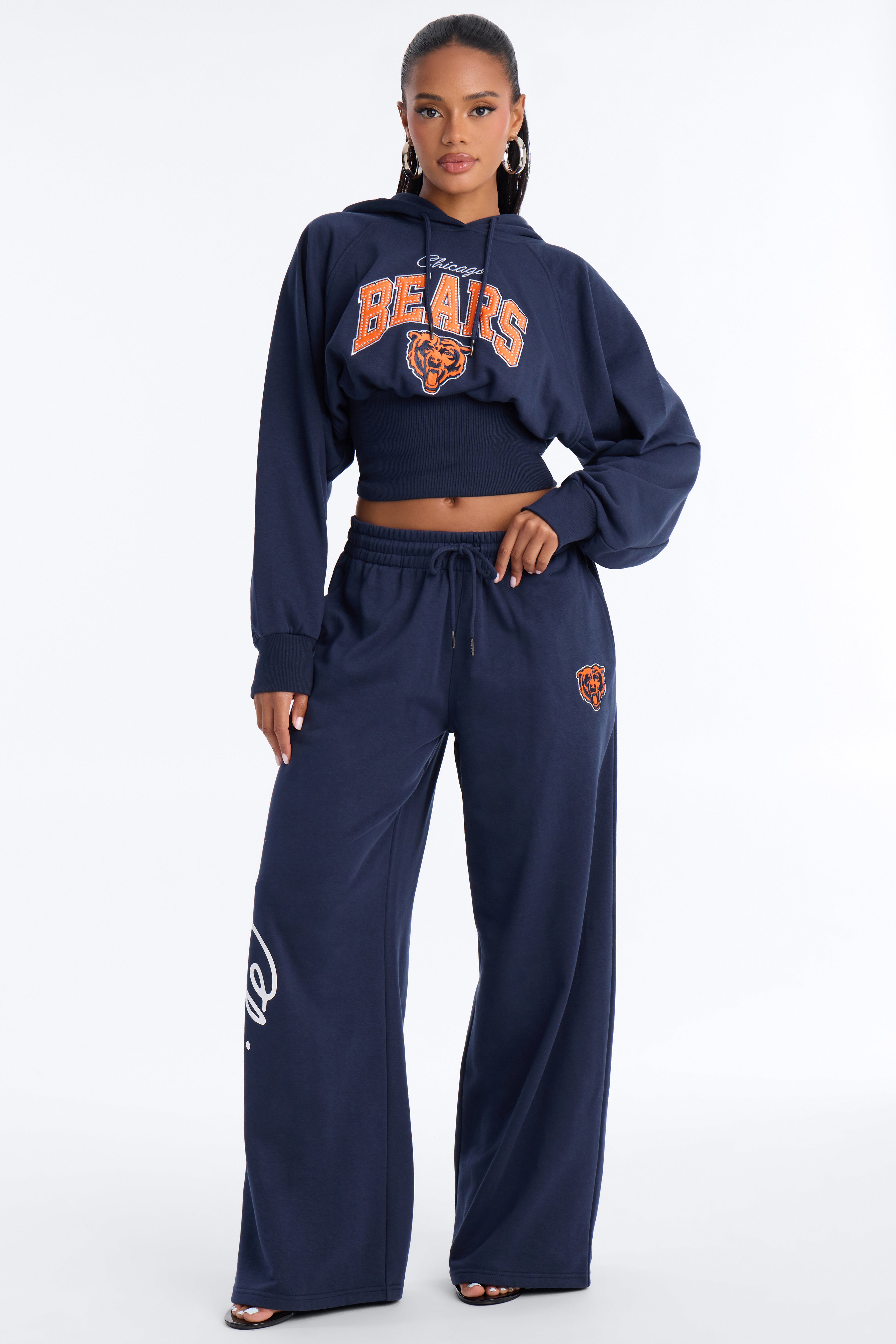 NFL Bears Wide Leg Sweatpant - Navy