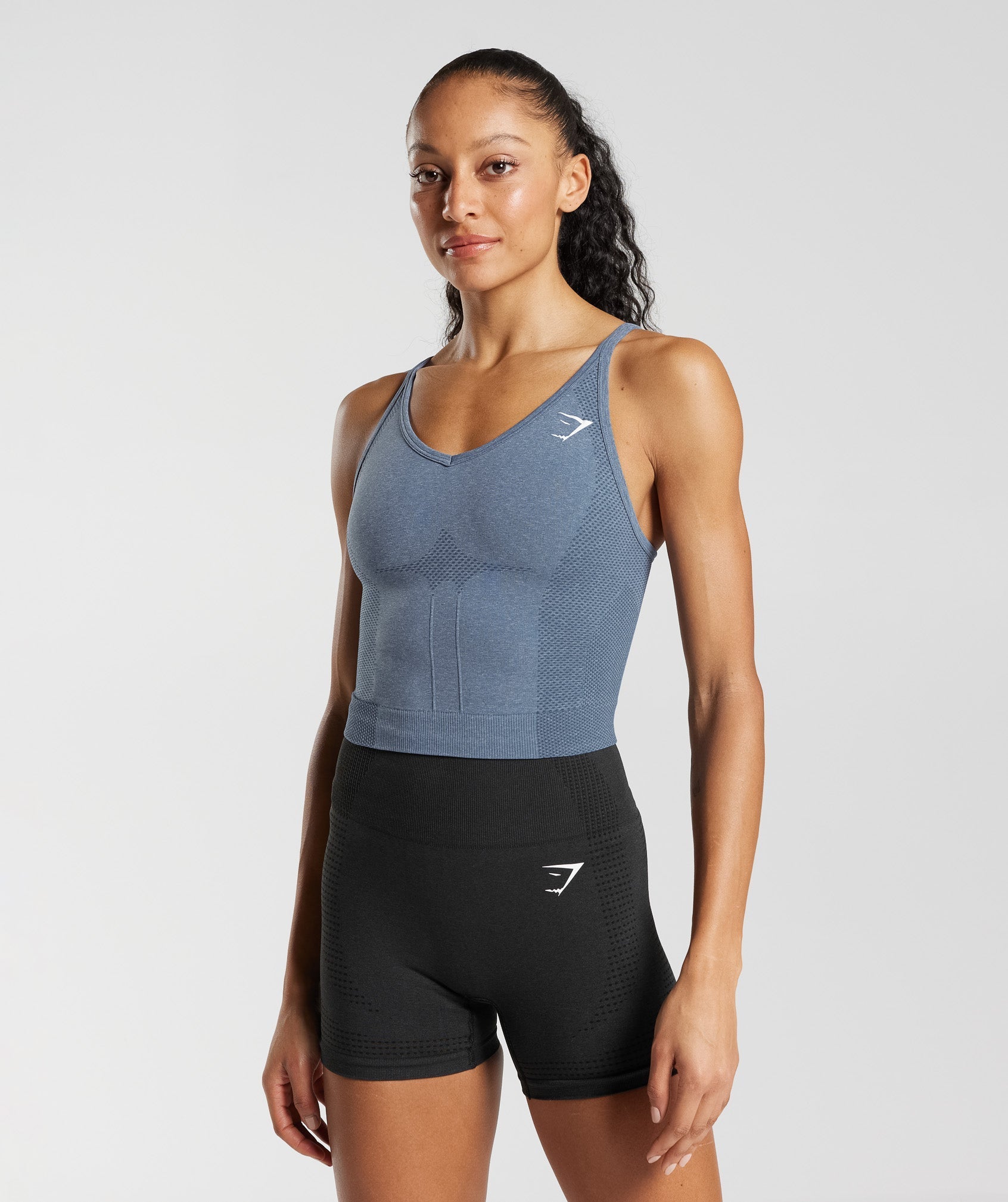 Gymshark Vital Midi Tank - Evening Blue/ Marl