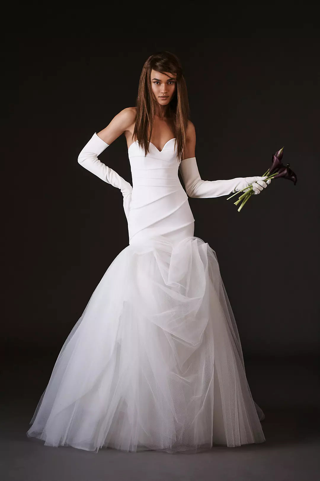 Quinnley Crepe and Tulle Mermaid Wedding Dress