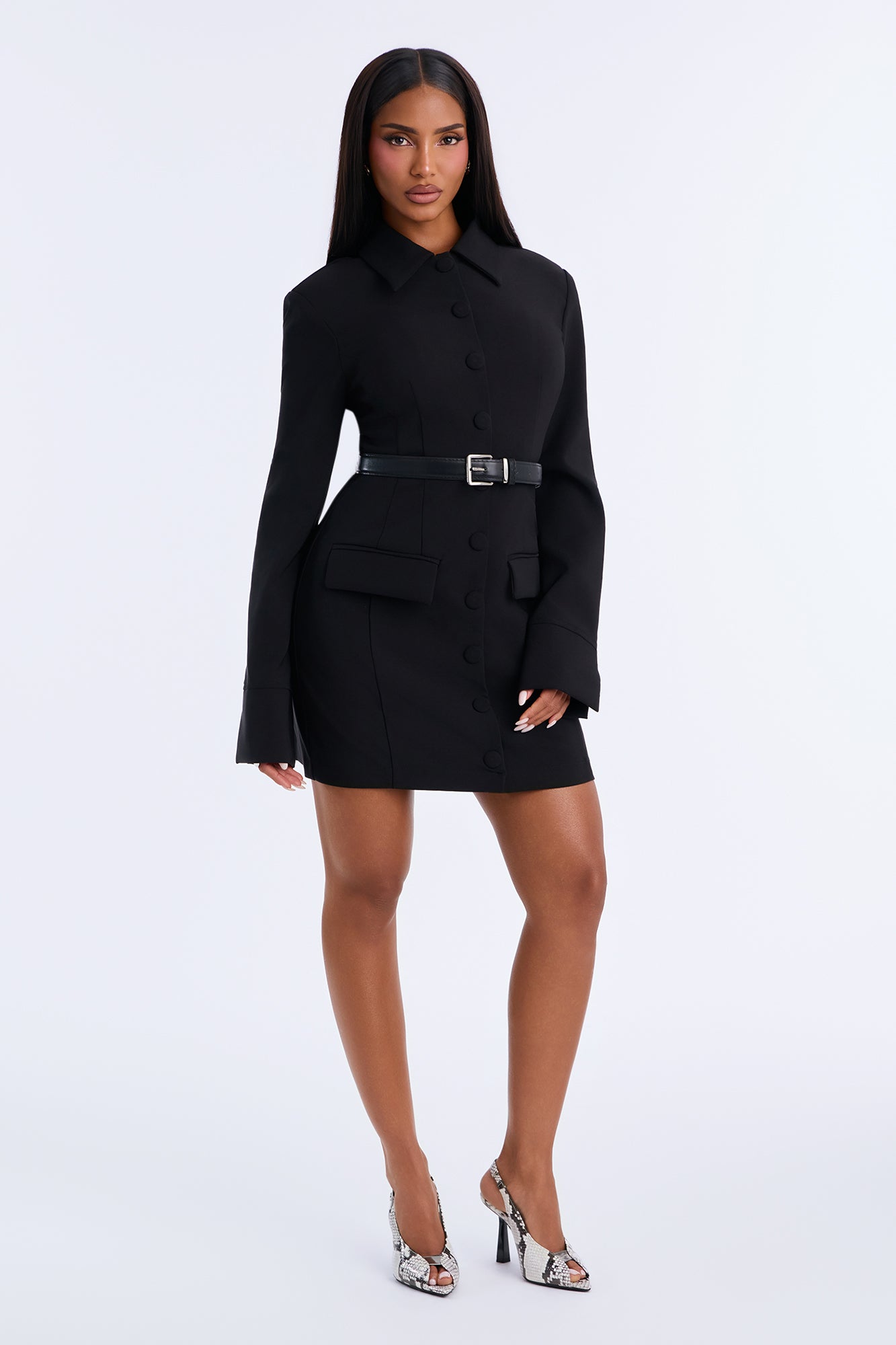 Born For This Belted Blazer Mini Dress - Black