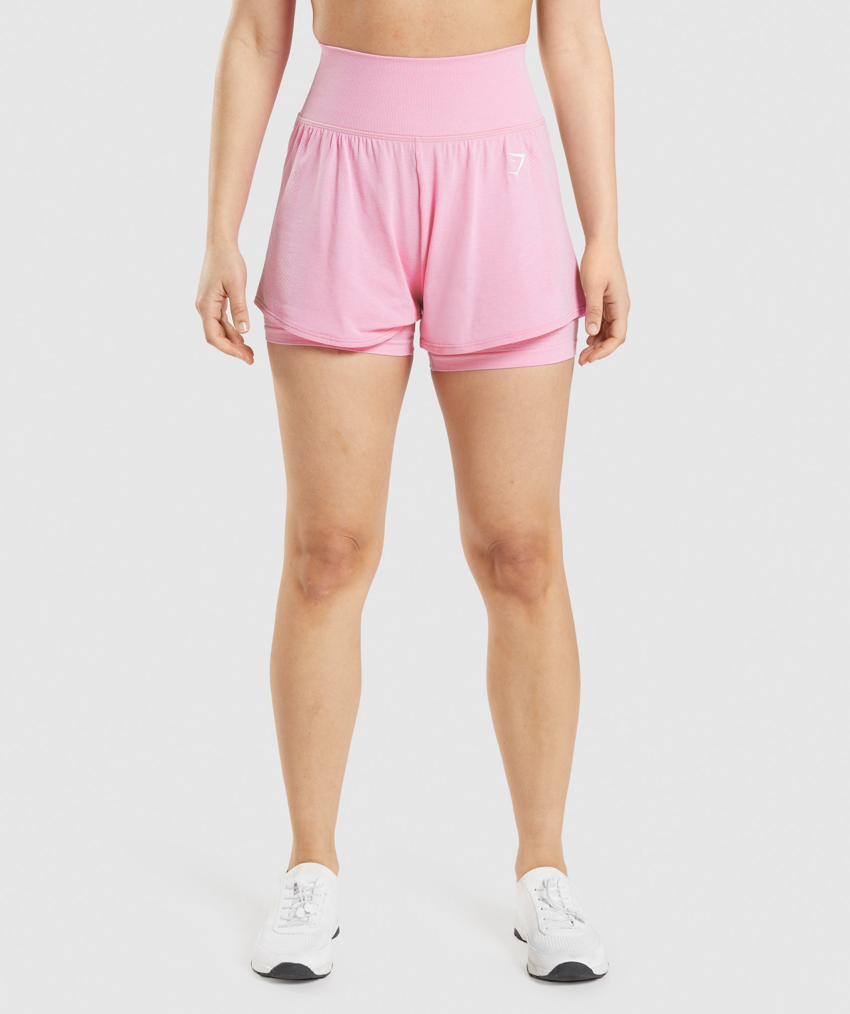 Gymshark Vital Seamless 2.0 2 in 1 Shorts - Sorbet Pink/ Marl