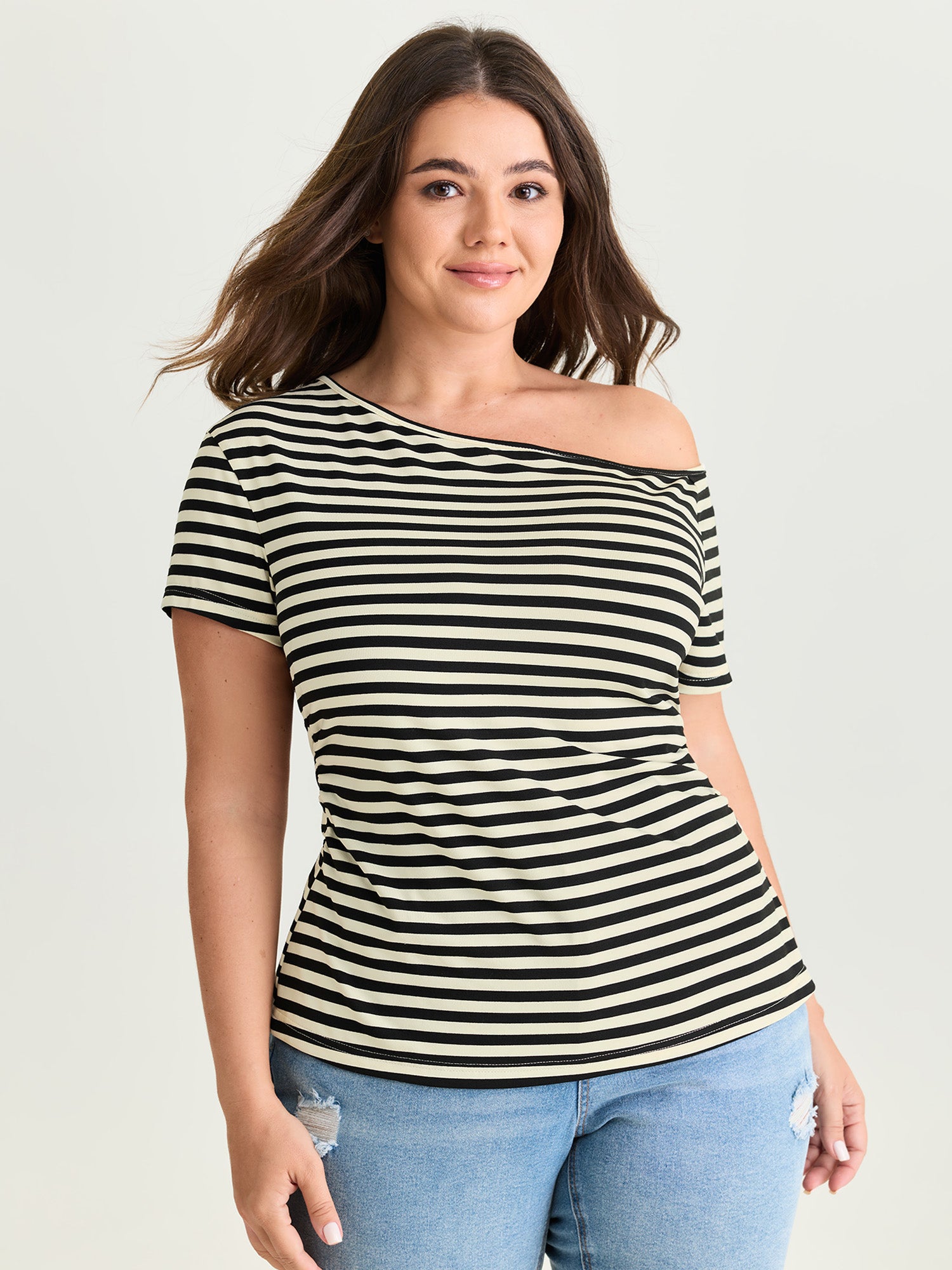 Stretchy Classic Striped Print T-Shirt