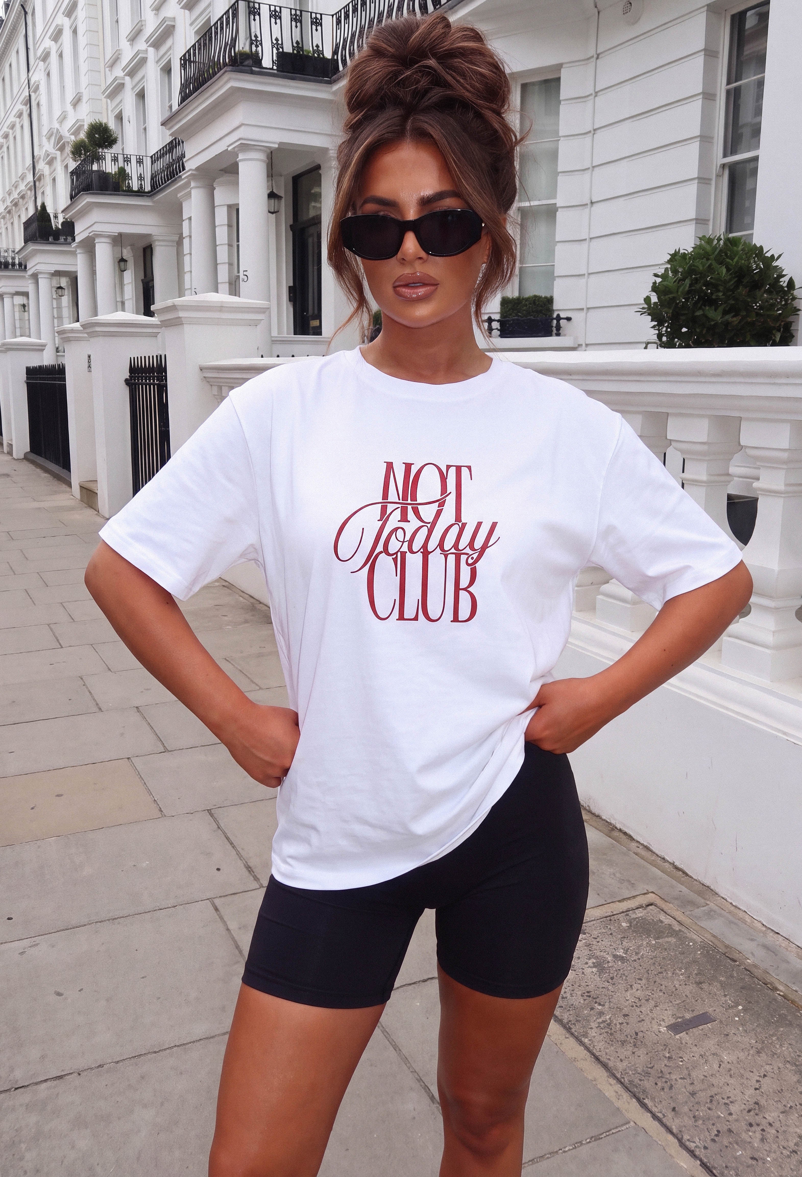 Not Today Club White Graphic T-shirt