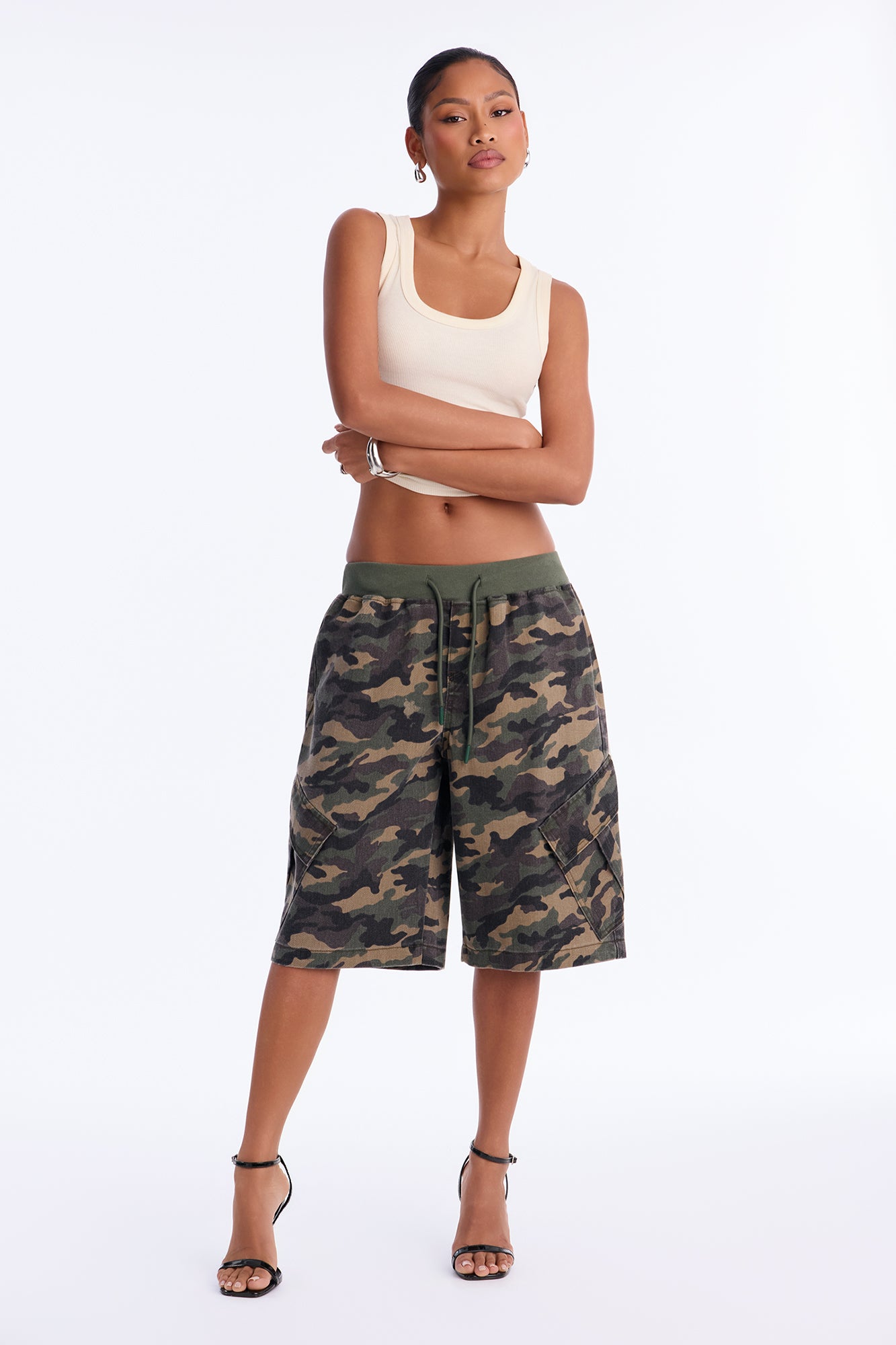 Mind Games Cargo Camo Bermuda Short - Green/combo