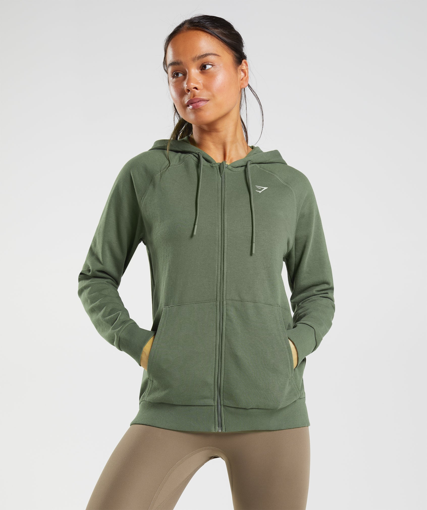 Gymshark Training Zip Hoodie - Core Olive
