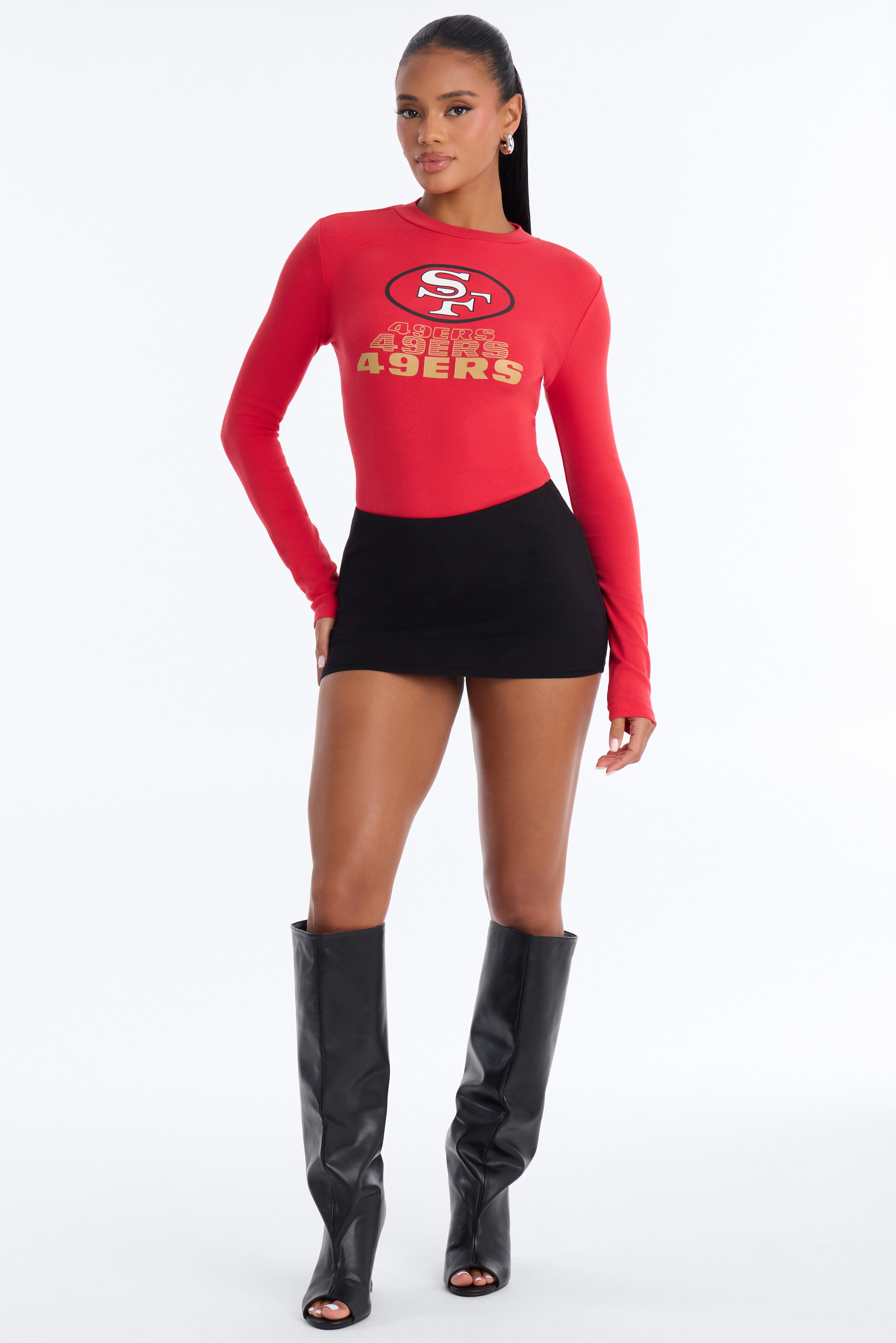 NFL San Francisco 49er's Ribbed Bodysuit - Red