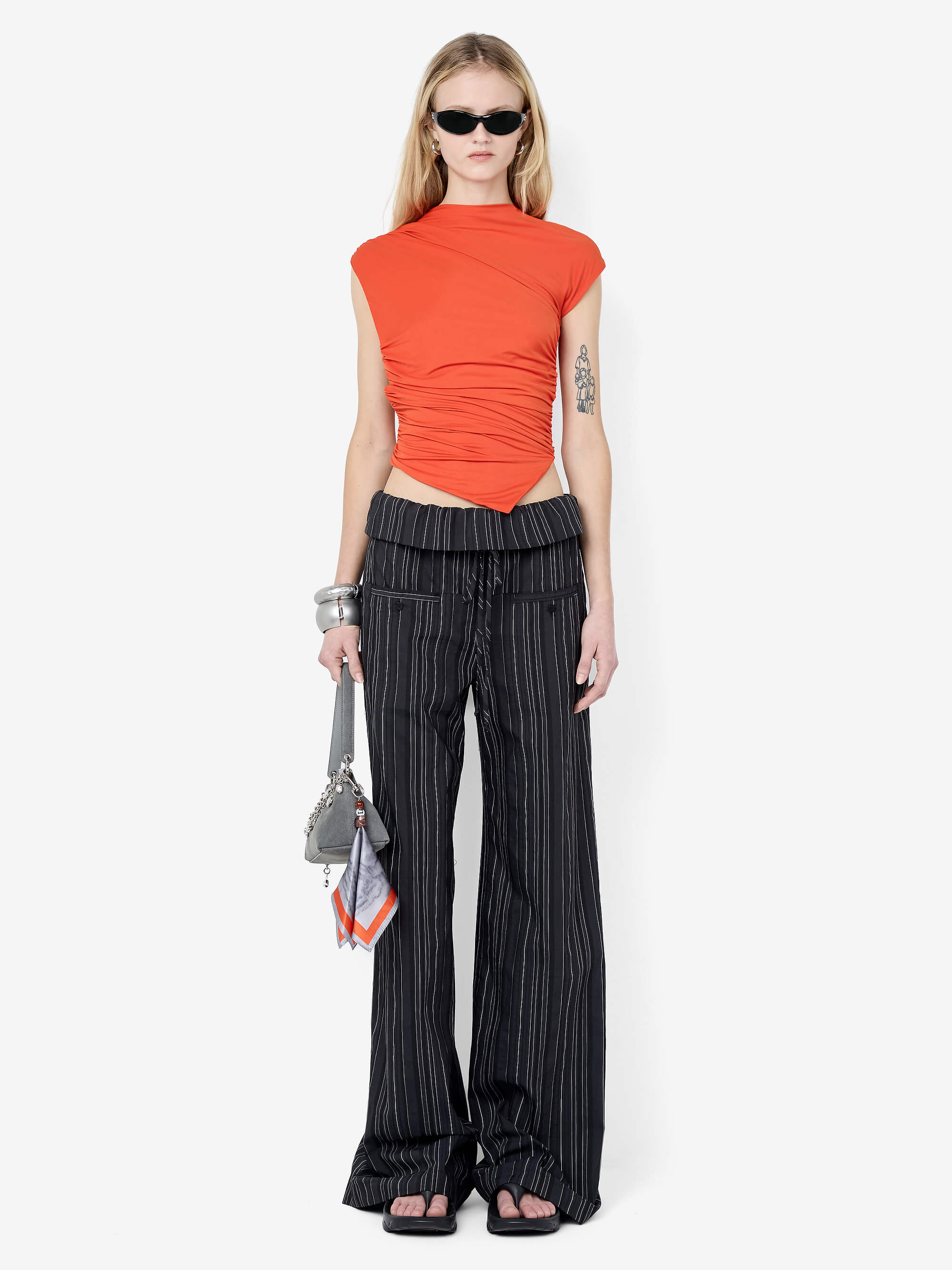 ROMI PANT - BLACK/IVORY STRIPE
