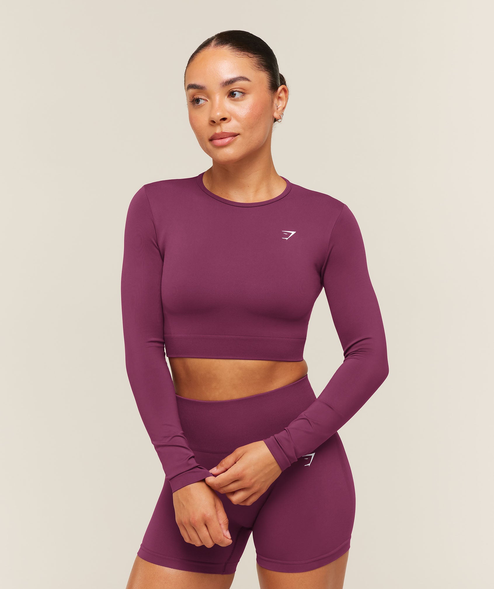 Gymshark Everyday Seamless Long Sleeve Crop Top - Strength Pink