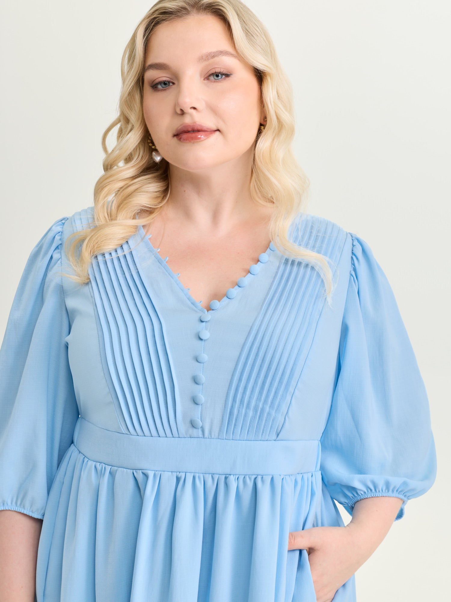 Adjustable Bodice Toothpick Pleat Mini Dress