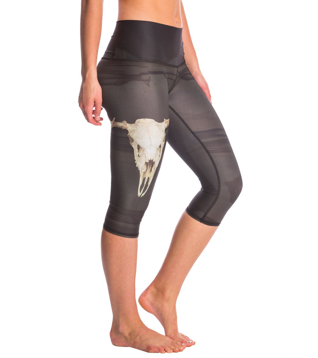 Teeki Deer Medicine Charcoal Goddess Hot Yoga Capris