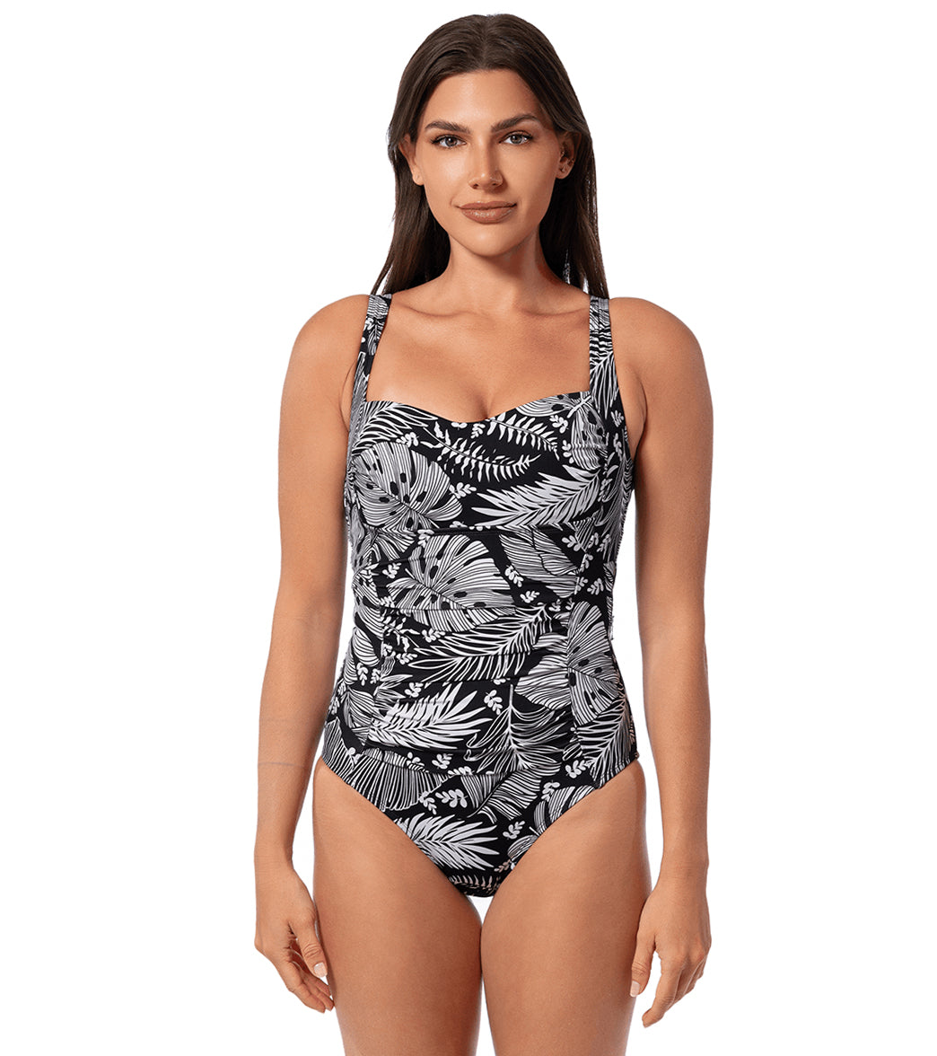 Jantzen Women's Forest Blast JanFit Double Dare One Piece Swimsuit
