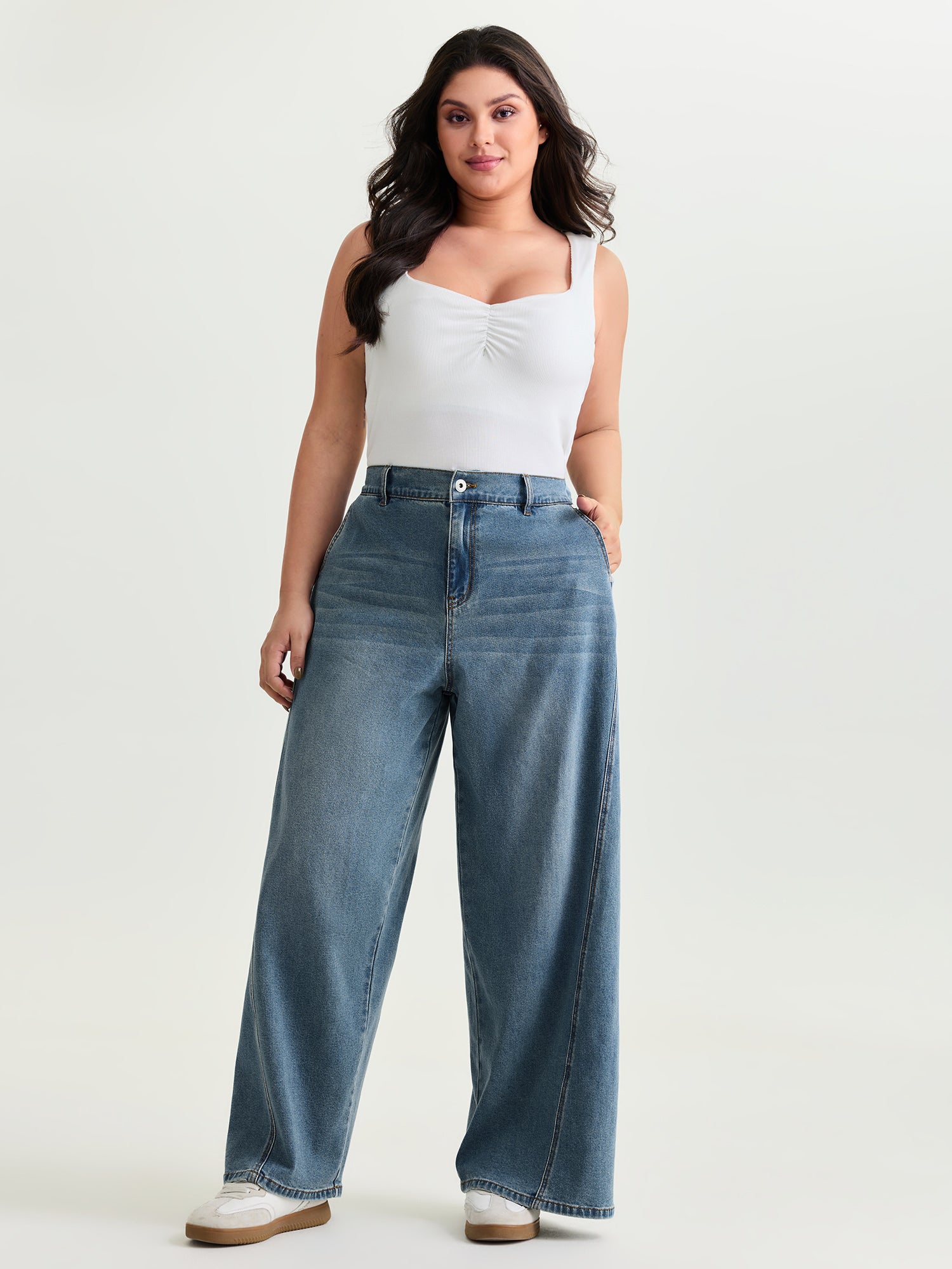 Stretchy Elastic Back Waistband Jeans