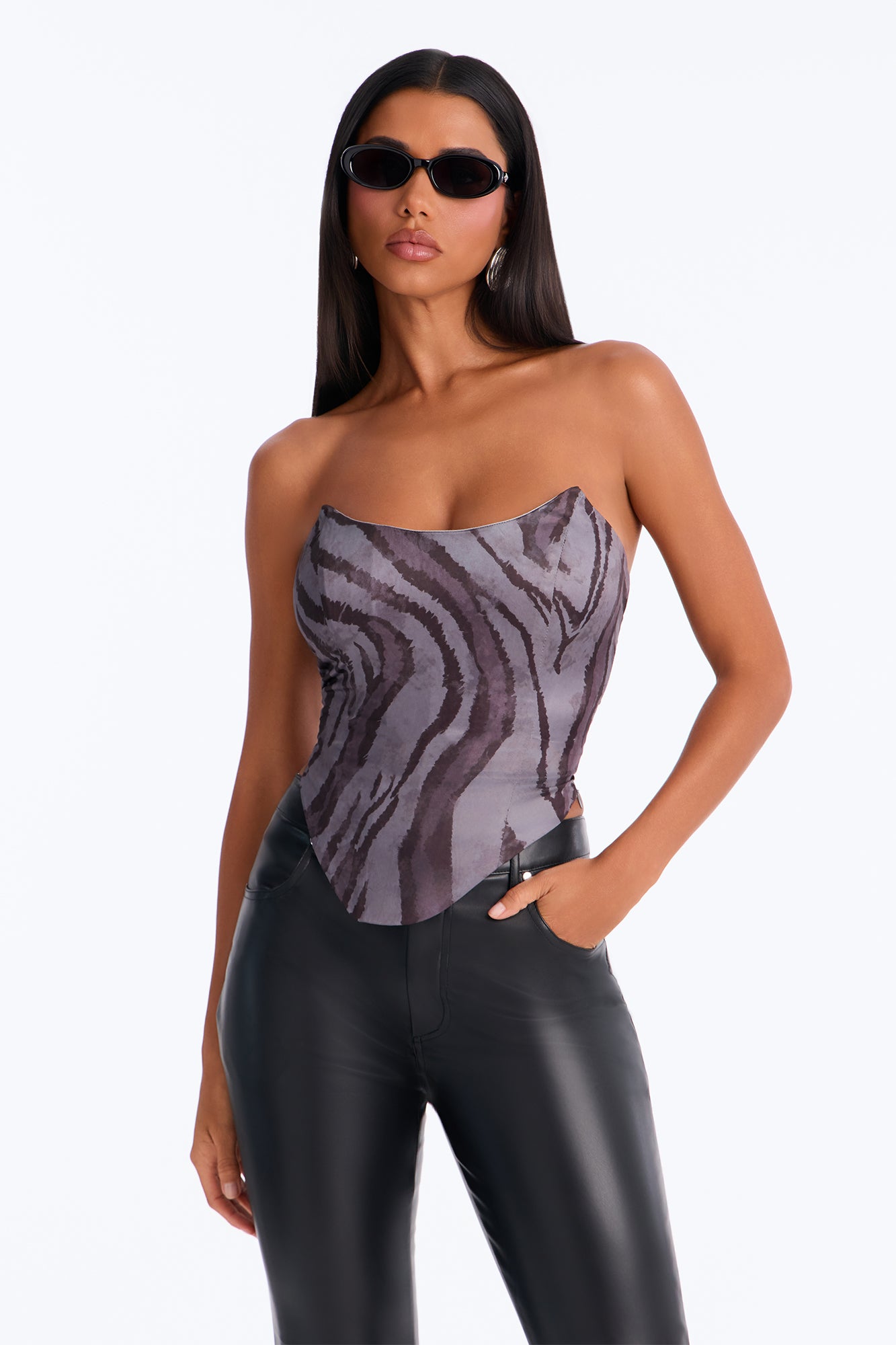 So Obsessed With Me Corset Top - Grey/combo