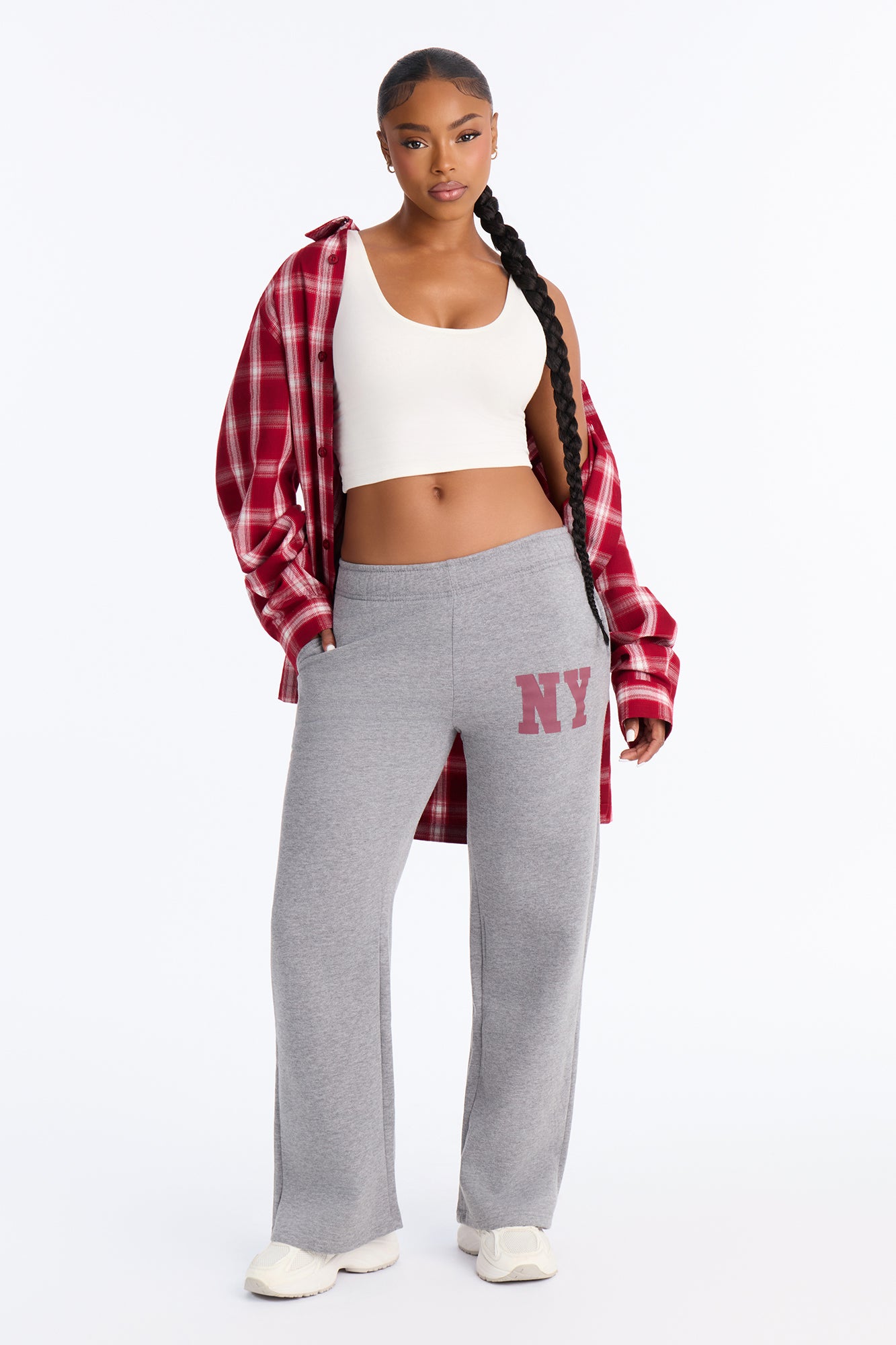 NYC Chill Day Wide Leg Sweatpants - Grey