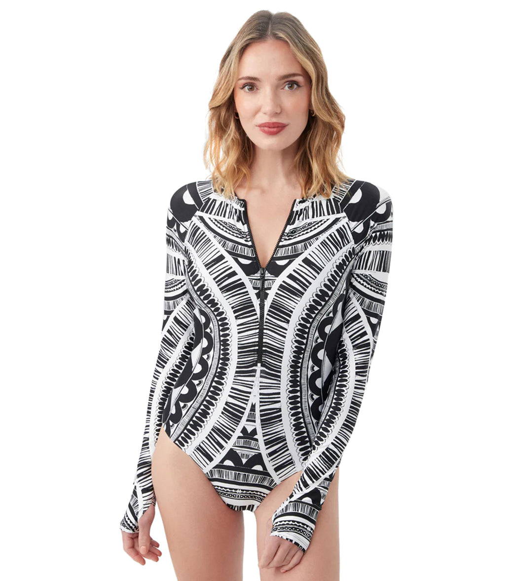 Trina Turk Women's Hula Zip-Up One Piece Swimsuit