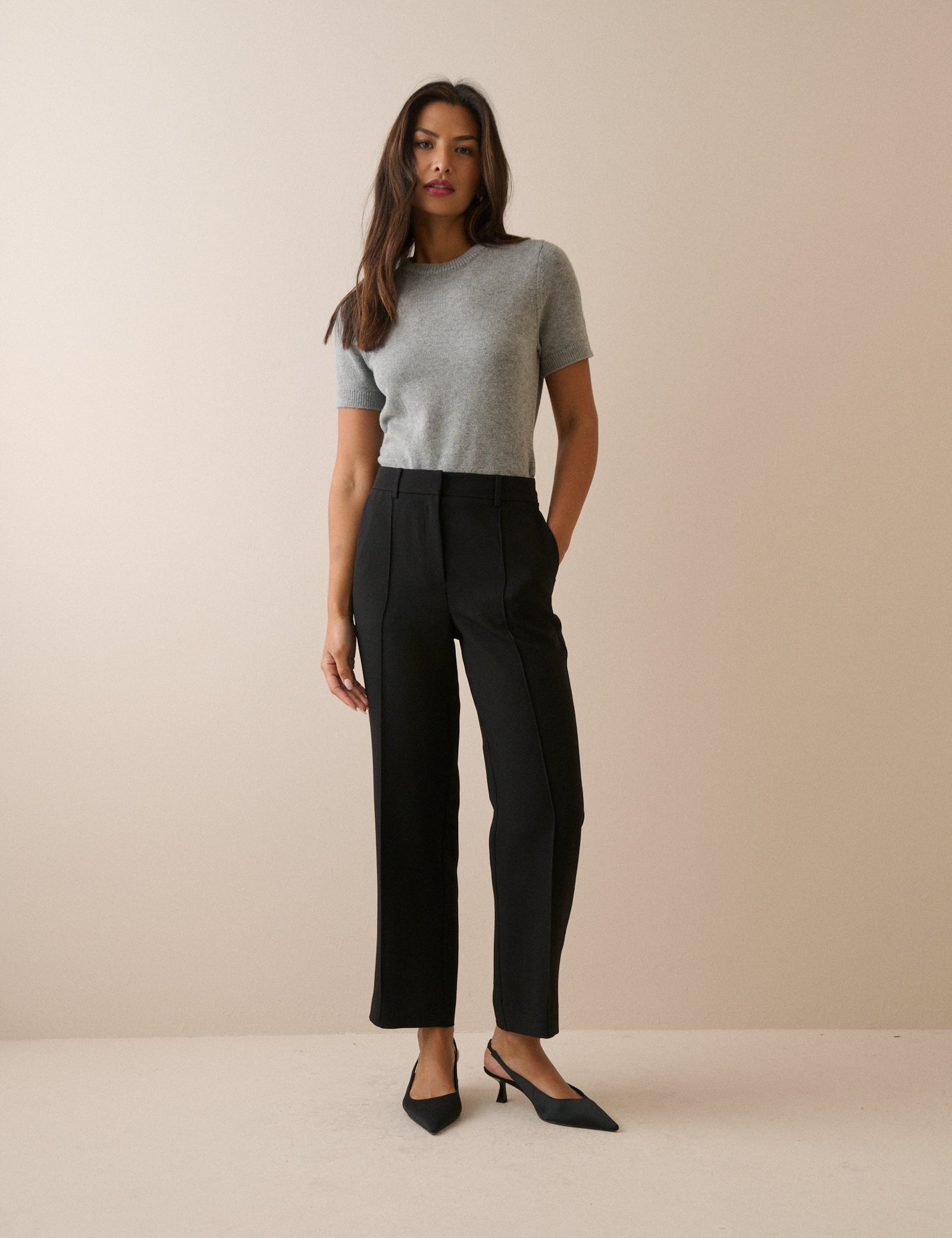 Black Cigarette Crepe Marnie Trousers