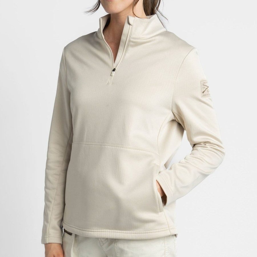 Women's 1/2 Zip Waffle Top - Sand