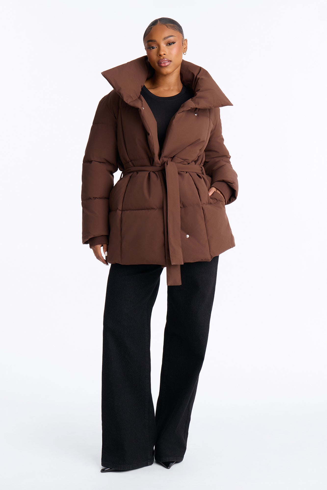 Mellow Mood Puffer Jacket - Chocolate