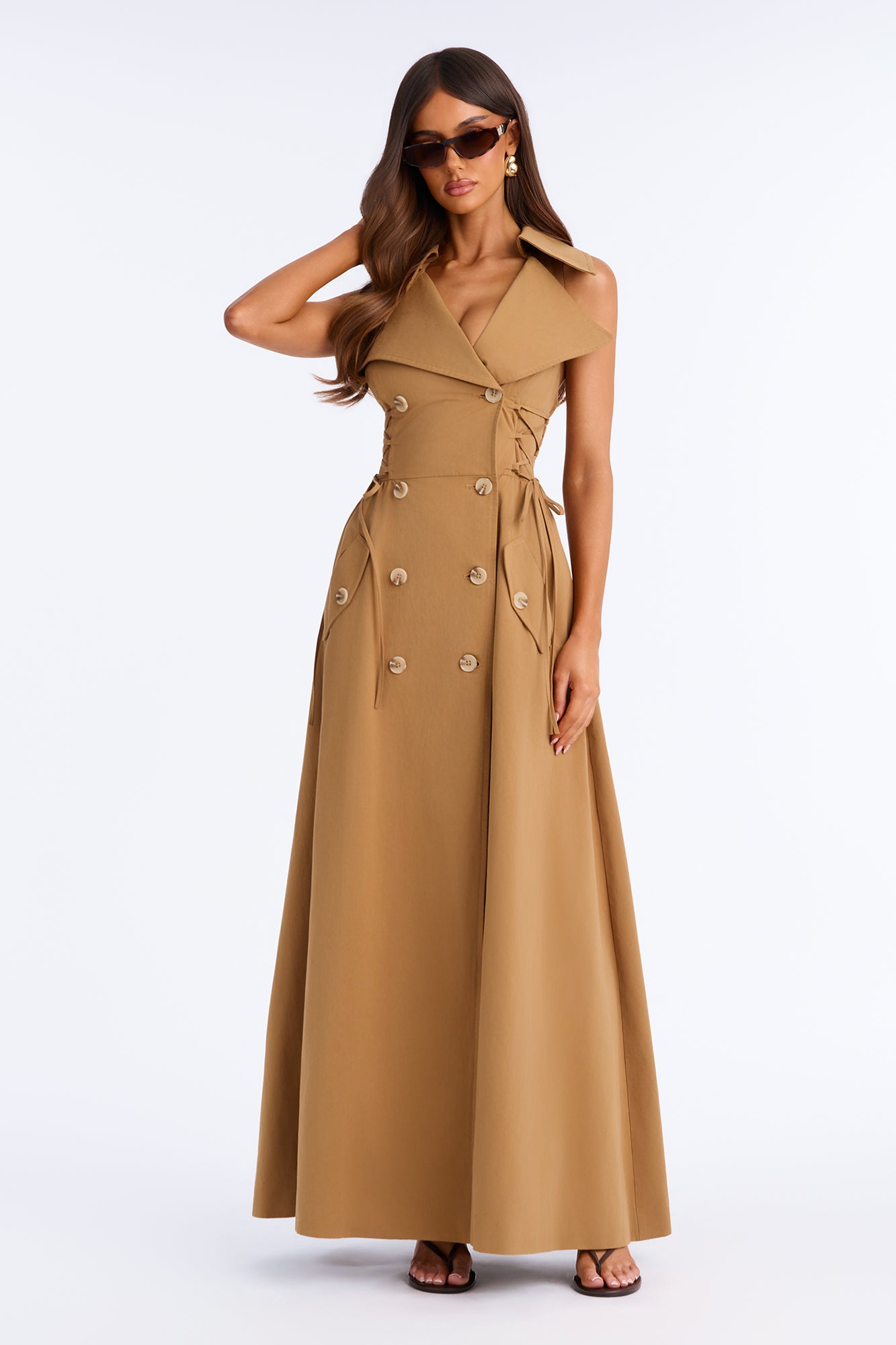One And Only Collared Maxi Dress - Mocha