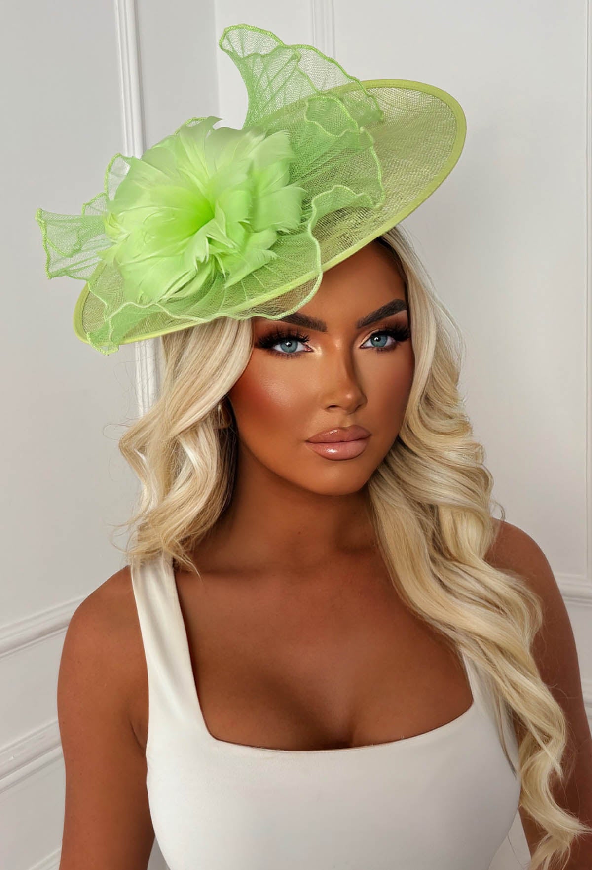 Material Girl Green Floral Detail Fascinator