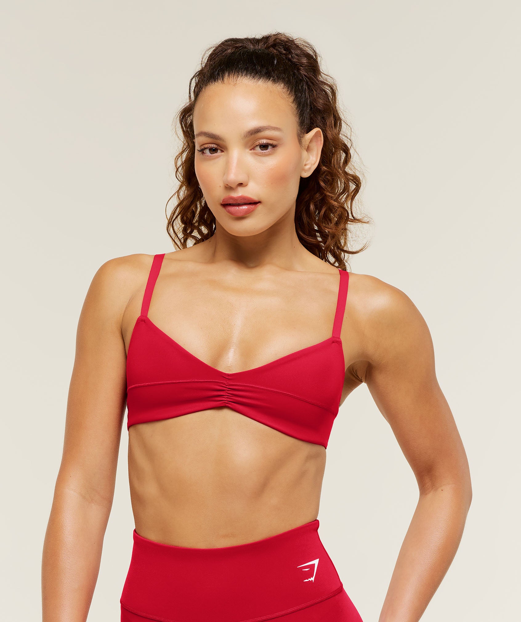 Gymshark Colour Block Sports Bra - Carmine Red