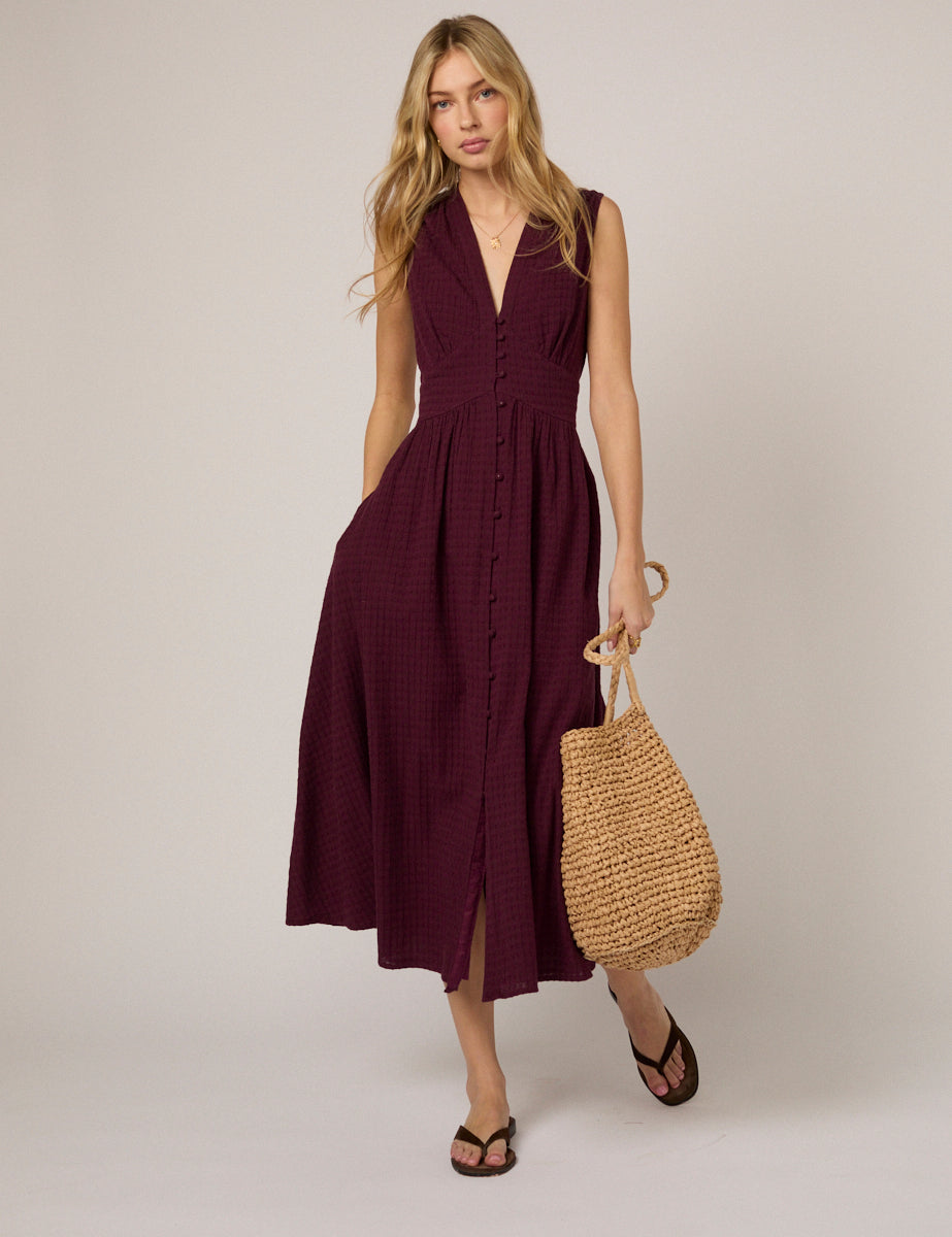 Purple Sleeveless Starlight Midi Dress