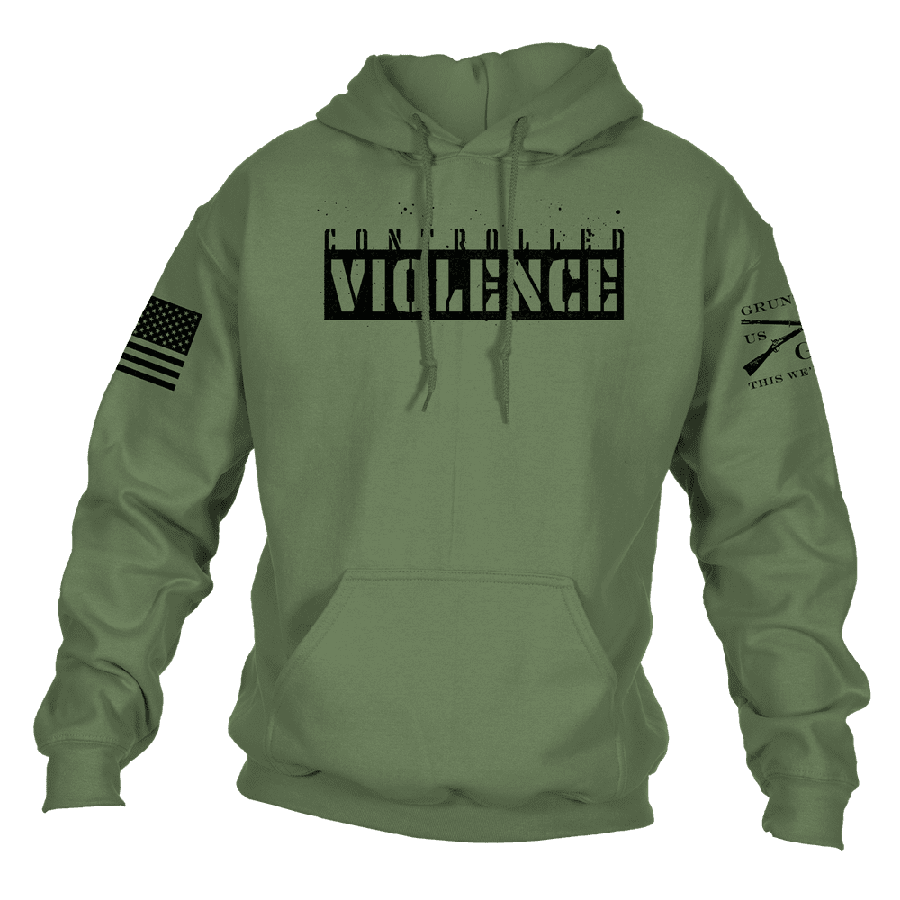 Controlled Violence Hoodie - Military Green