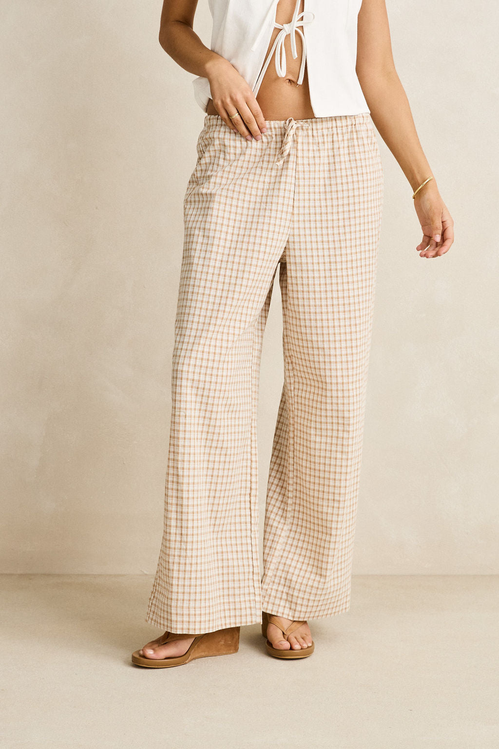 Rhythm Natural London Check Beach Pant