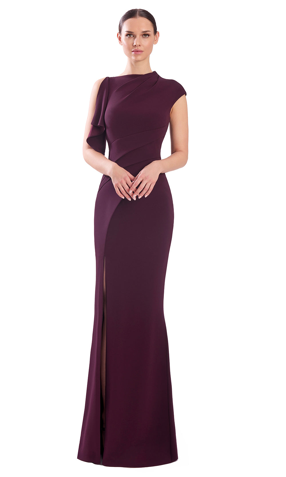 Alexander by Daymor 3307F26 - Draped Sleeve Sheath Evening Gown
