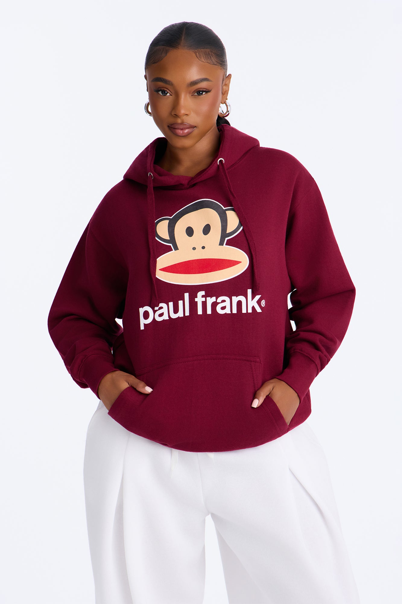 Paul Frank Classic Face Hoodie - Burgundy