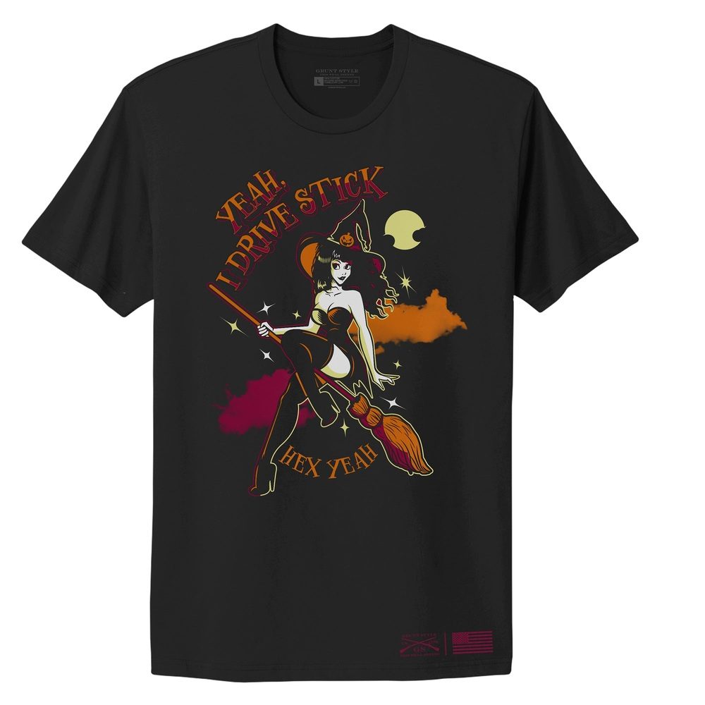 Women's I Drive Stick Boyfriend Fit T-Shirt - Black