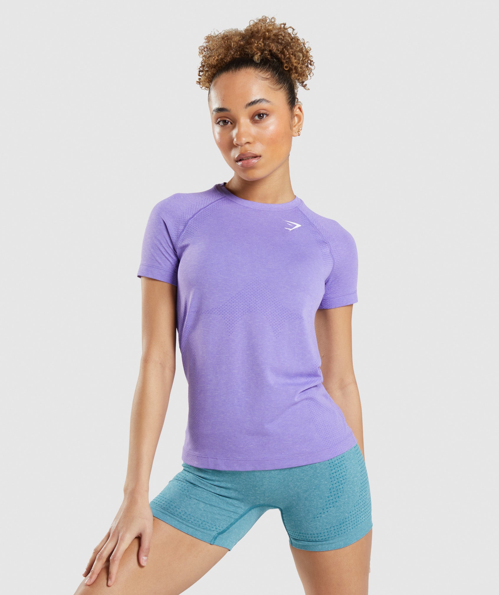Gymshark Vital Seamless 2.0 Light T-Shirt - Bright Purple/ Marl