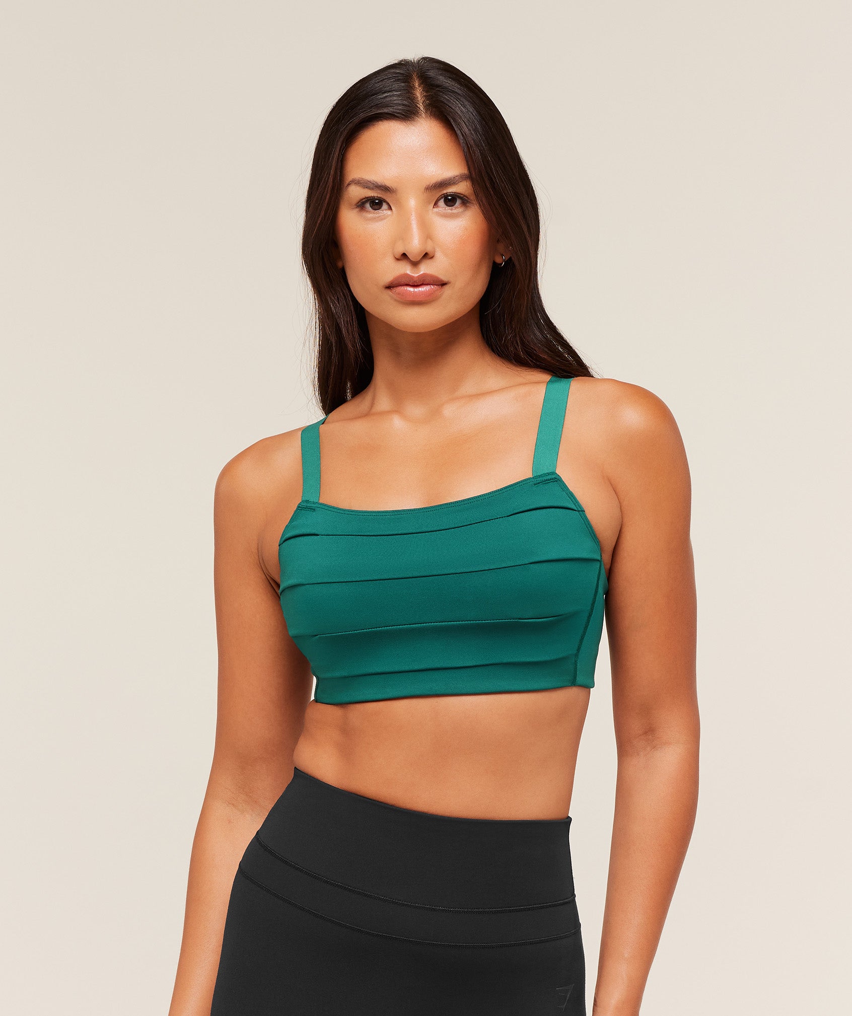 Gymshark Pleated Medium Support Sports Bra - Weighted Teal