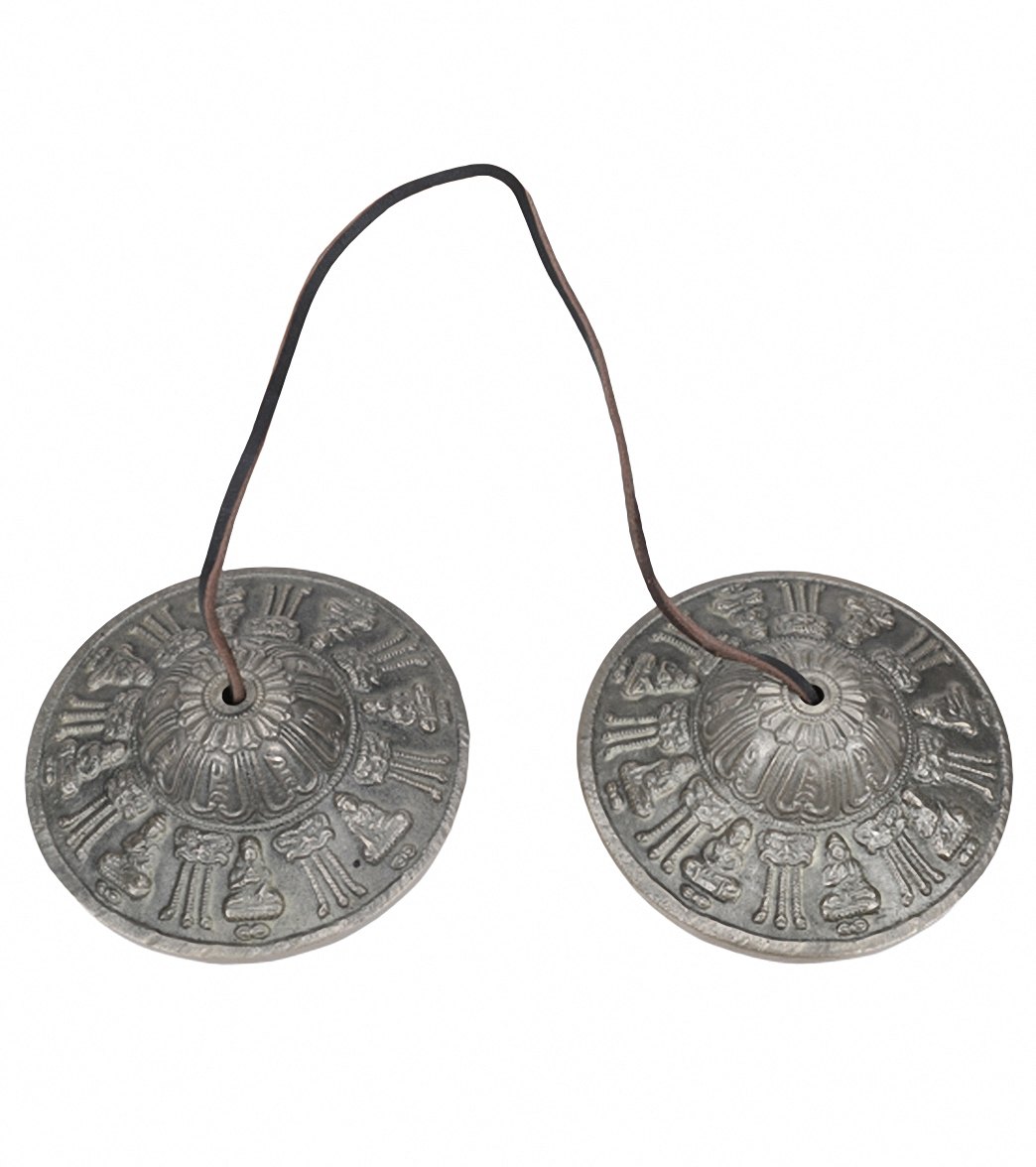Sacred Space XXL Seated Buddha Symbol Tibetan Gong Tingsha Cymbals 4.5"